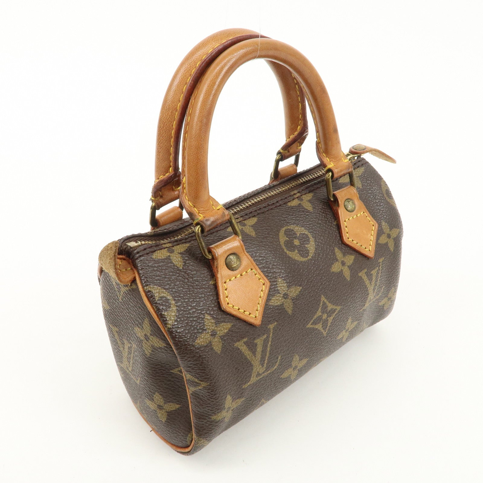 Louis Vuitton Monogram Mini Speedy Hand Bag Brown M41534 Used