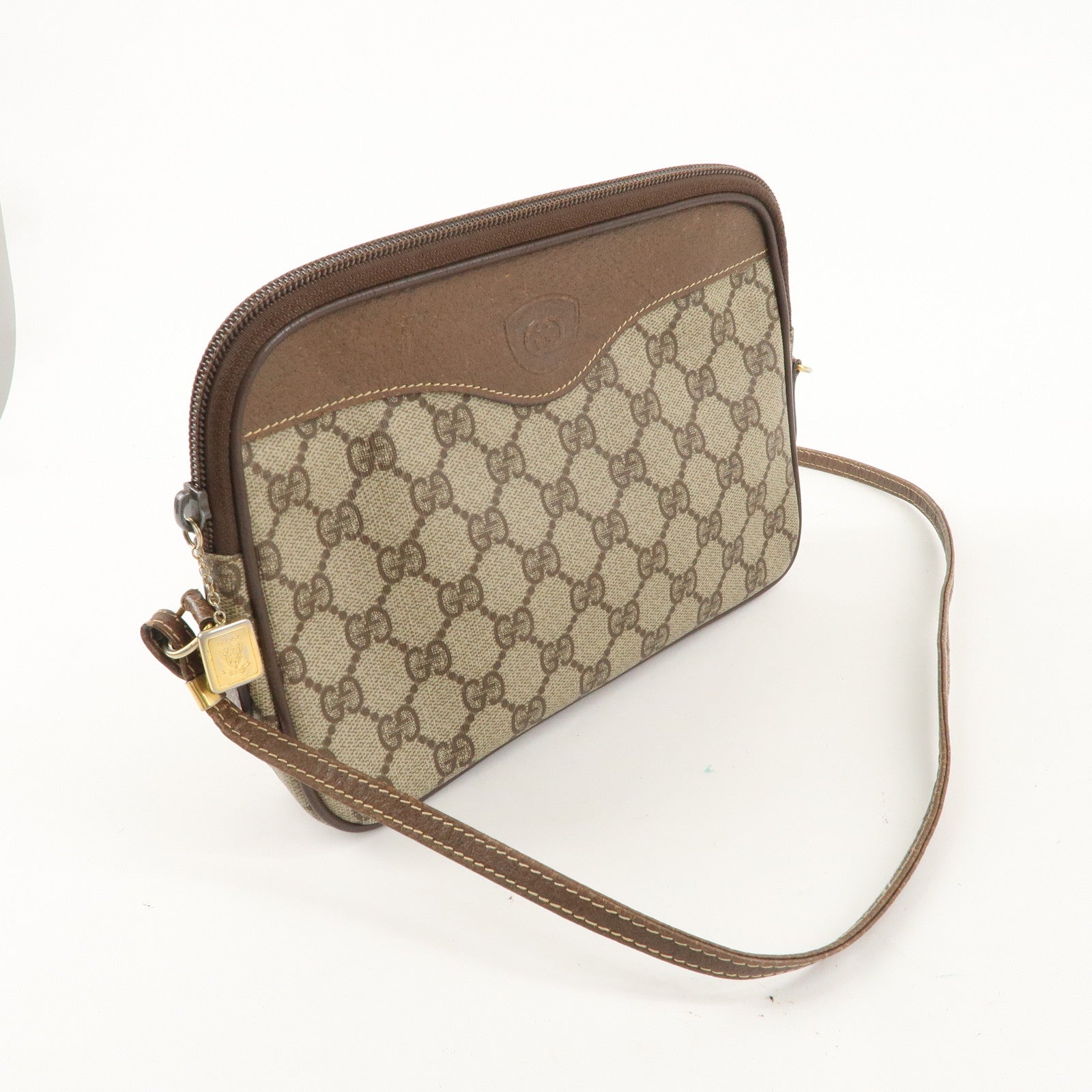 GUCCI Old Gucci GG Plus Leather Shoulder Bag 007.115.6428