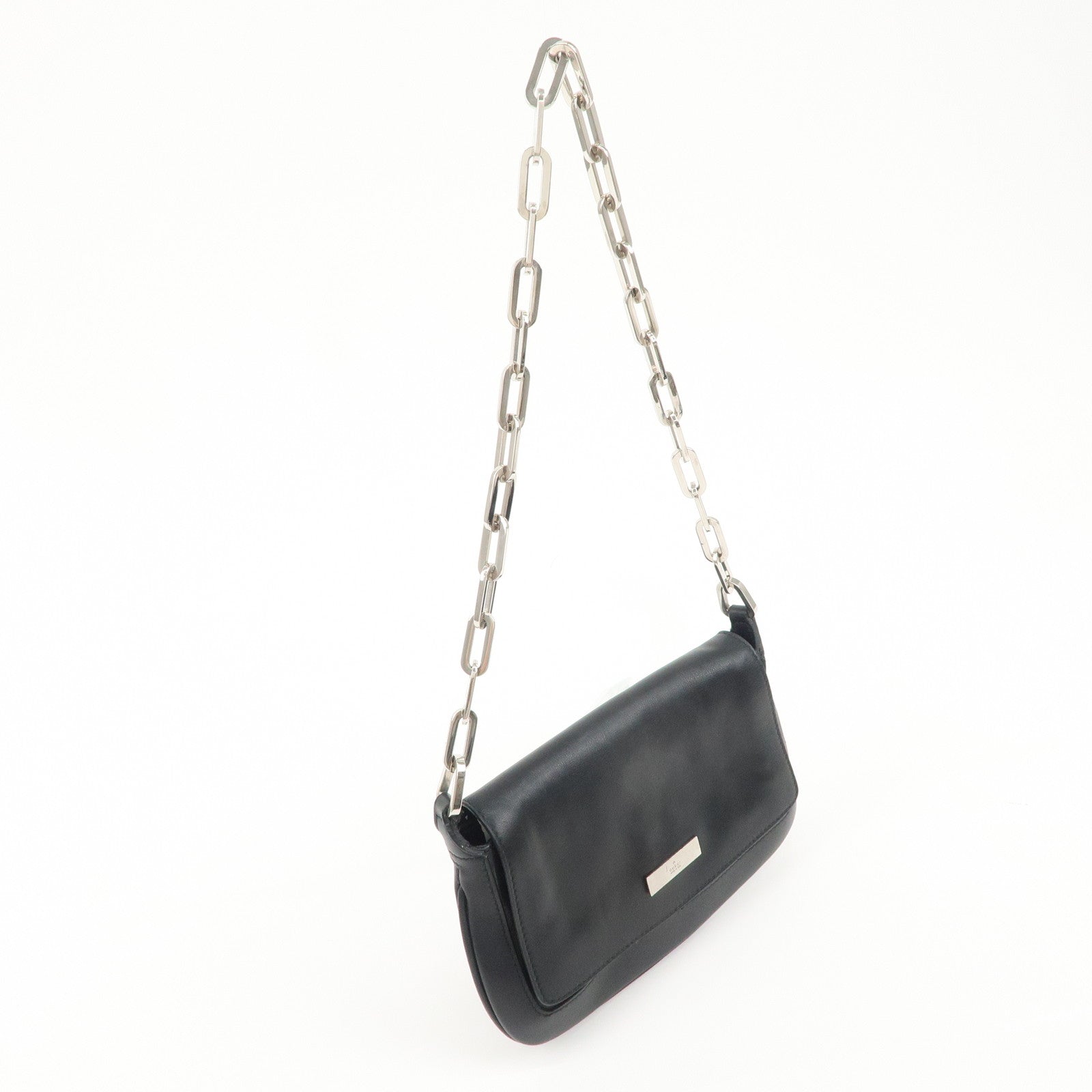 GUCCI Leather Chain Shoulder Bag 007.2033.1705 Black