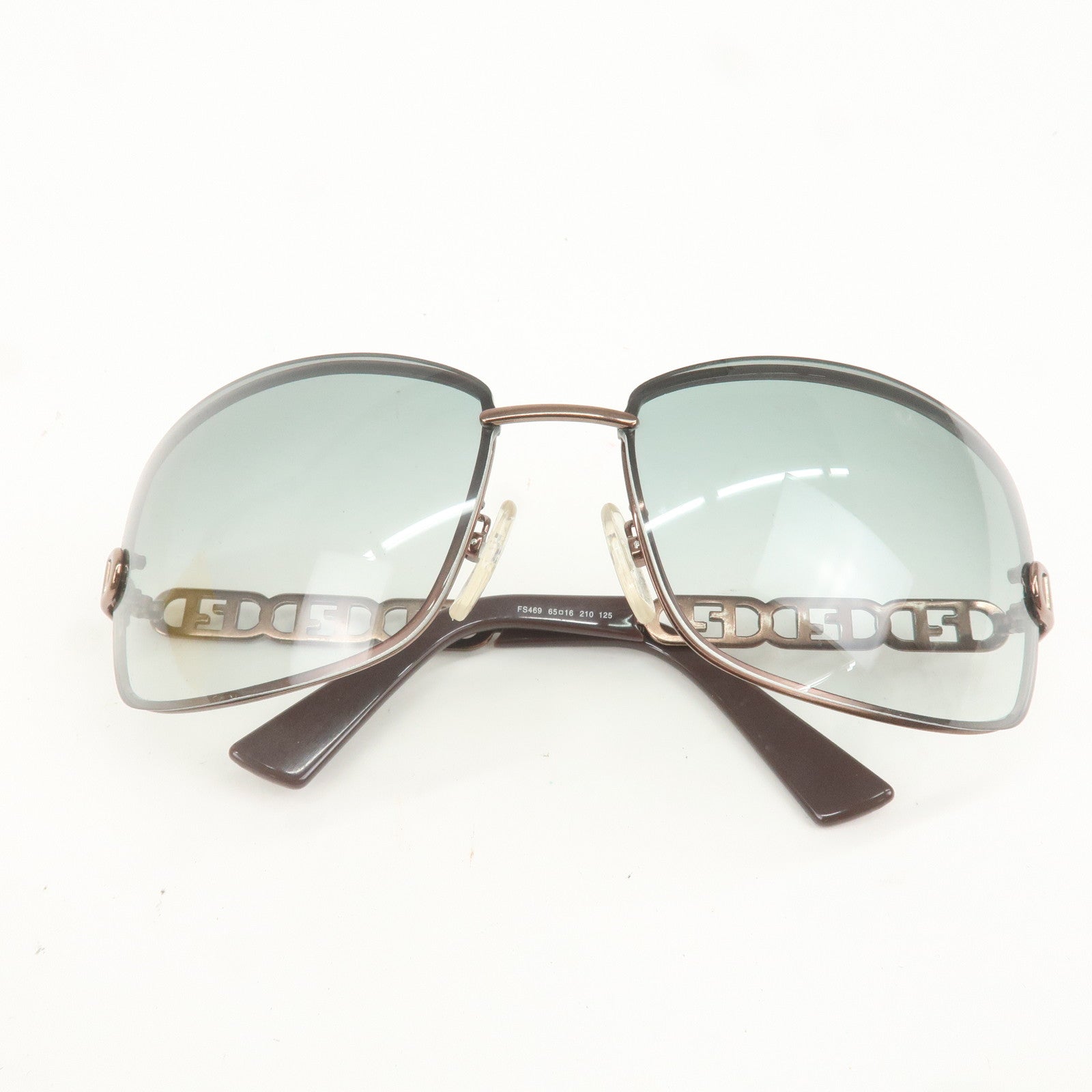 FENDI Plastic Metal Sunglasses 65□16 125 Brown FS469