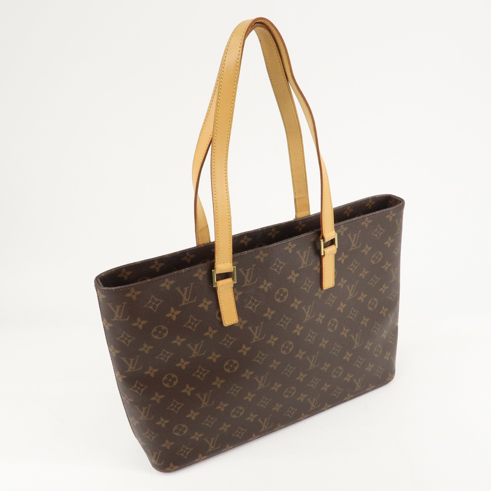 Louis Vuitton Monogram Luco Tote Bag Hand Bag Brown M51155 Used