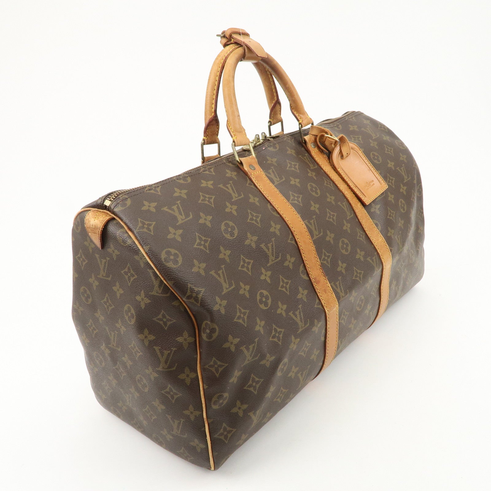 Louis Vuitton Monogram Keep All 50 Boston Bag Brown M41426 Used