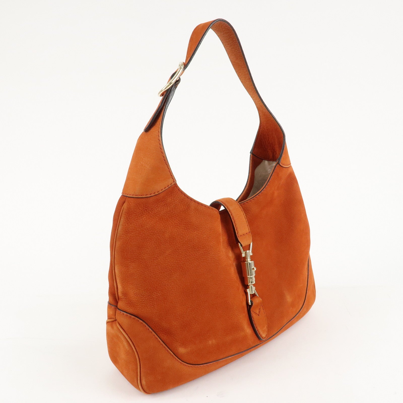 GUCCI New Jackie Suede Shoulder Bag  Orange 277520 Used