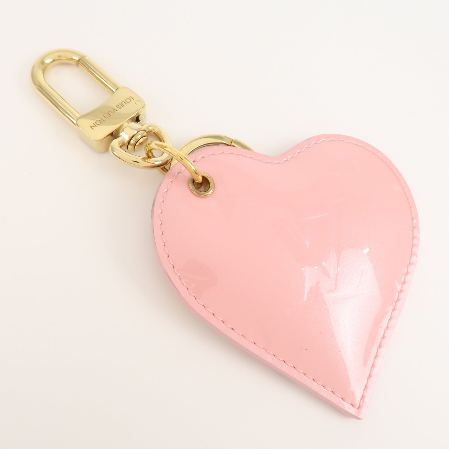 Louis Vuitton Monogram Vernis Porte Cles Love Lock Heart M01164