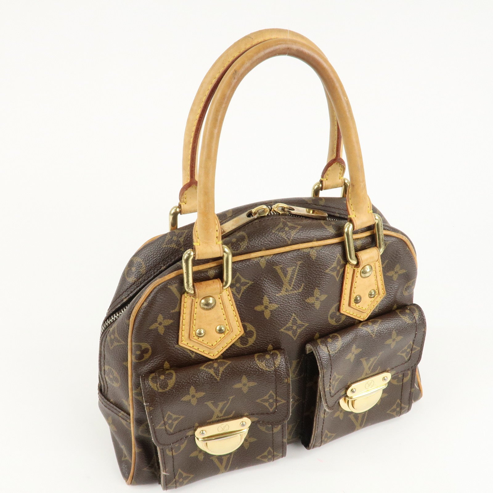 Louis Vuitton Monogram Manhattan PM Hand Bag Brown M40026