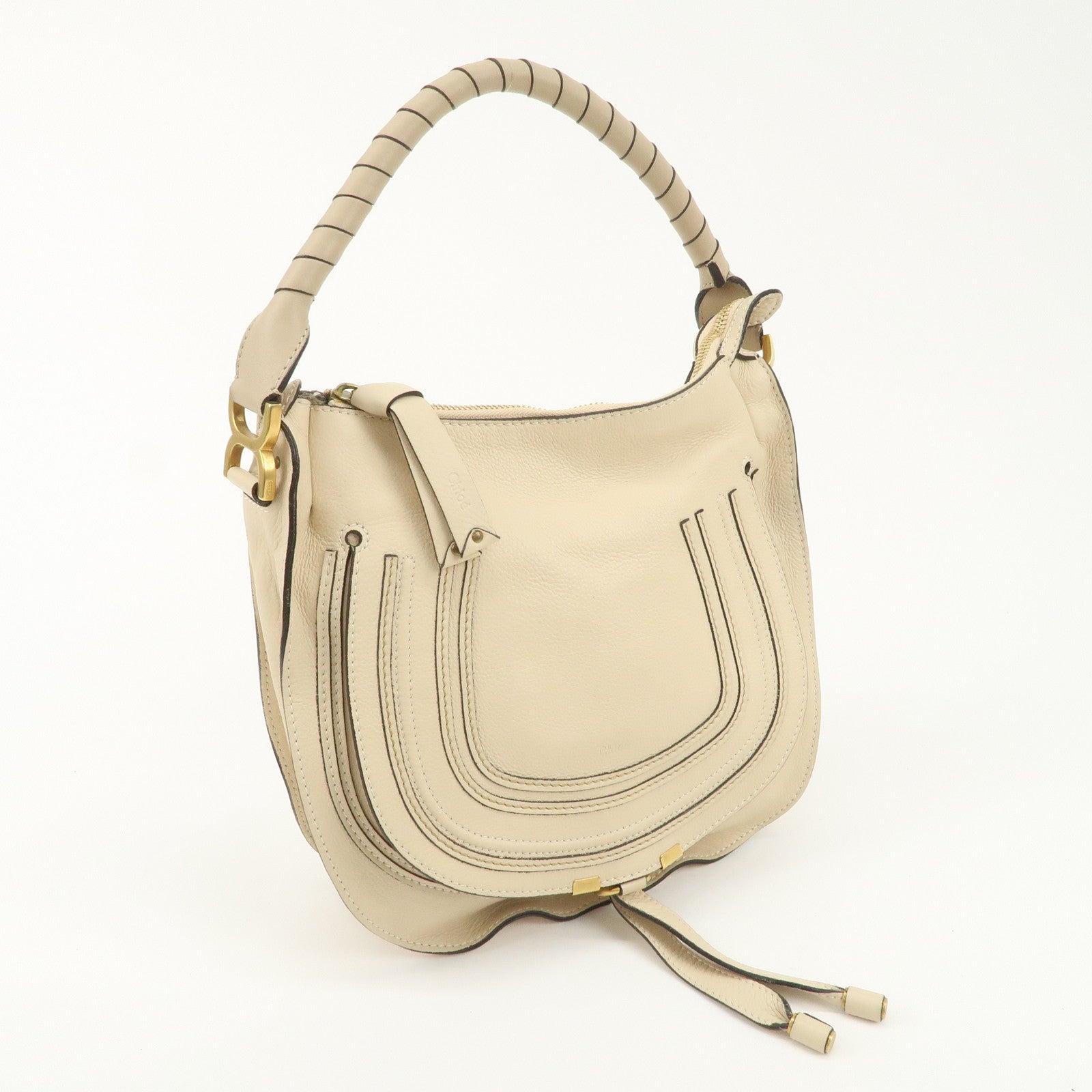 Chloe leather Marcy one-shoulder bag Beige 021156-27 Used