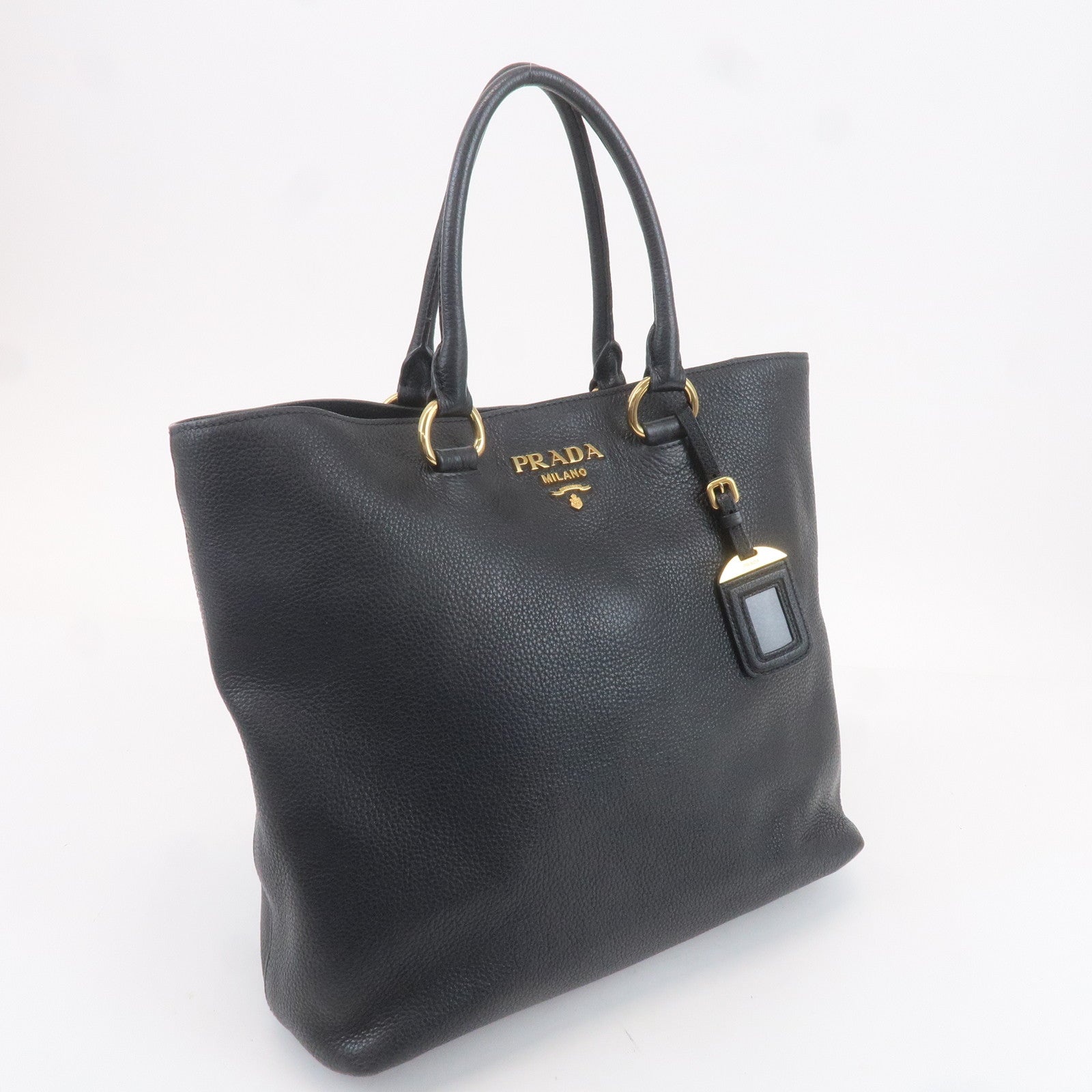 PRADA Leather 2way Bag Tote Bag Black 1BG865