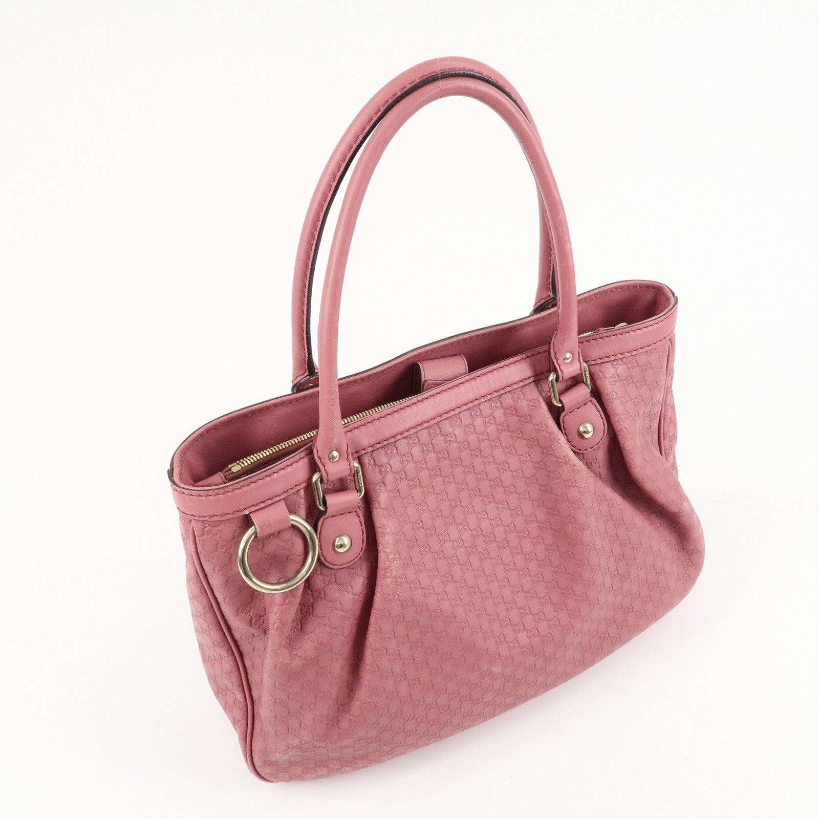 GUCCI Sukey Micro Guccissima Leather Tote Bag Pink 296835 Used