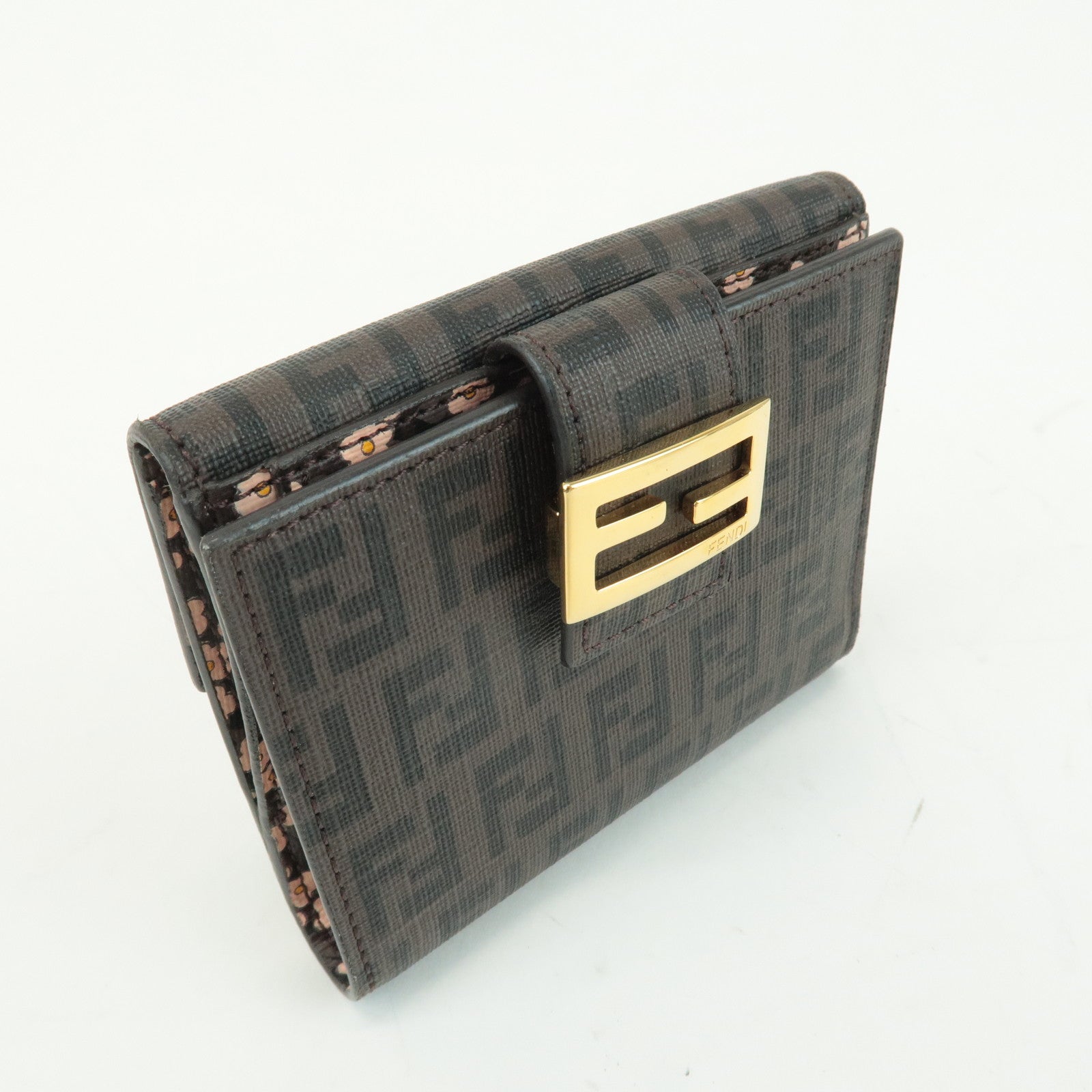 FENDI Zucchino Print PVC Leather Double Hook Wallet 8M0188