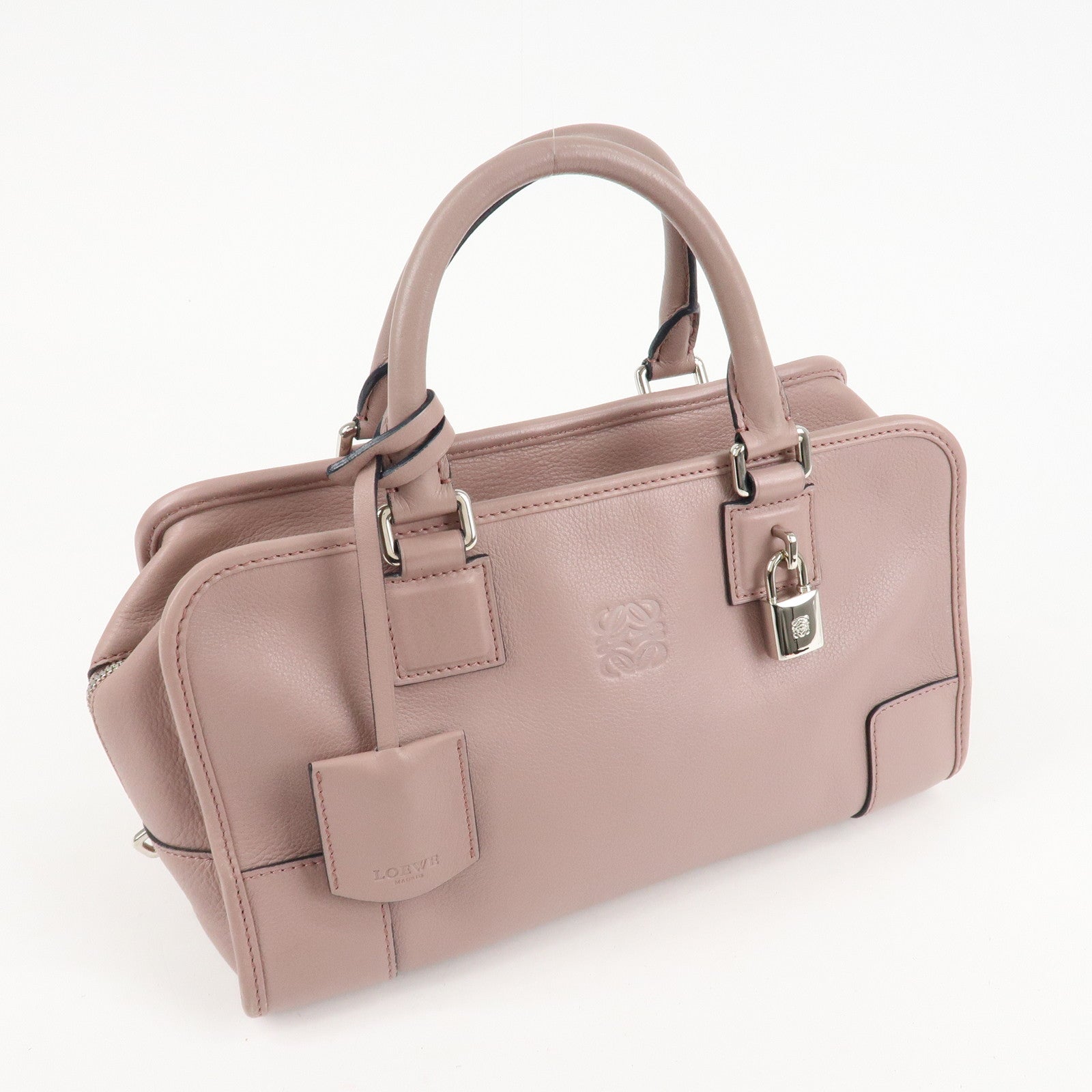 LOEWE Anagram Leather Amazona 28 Hand Bag Small Bag Lavender