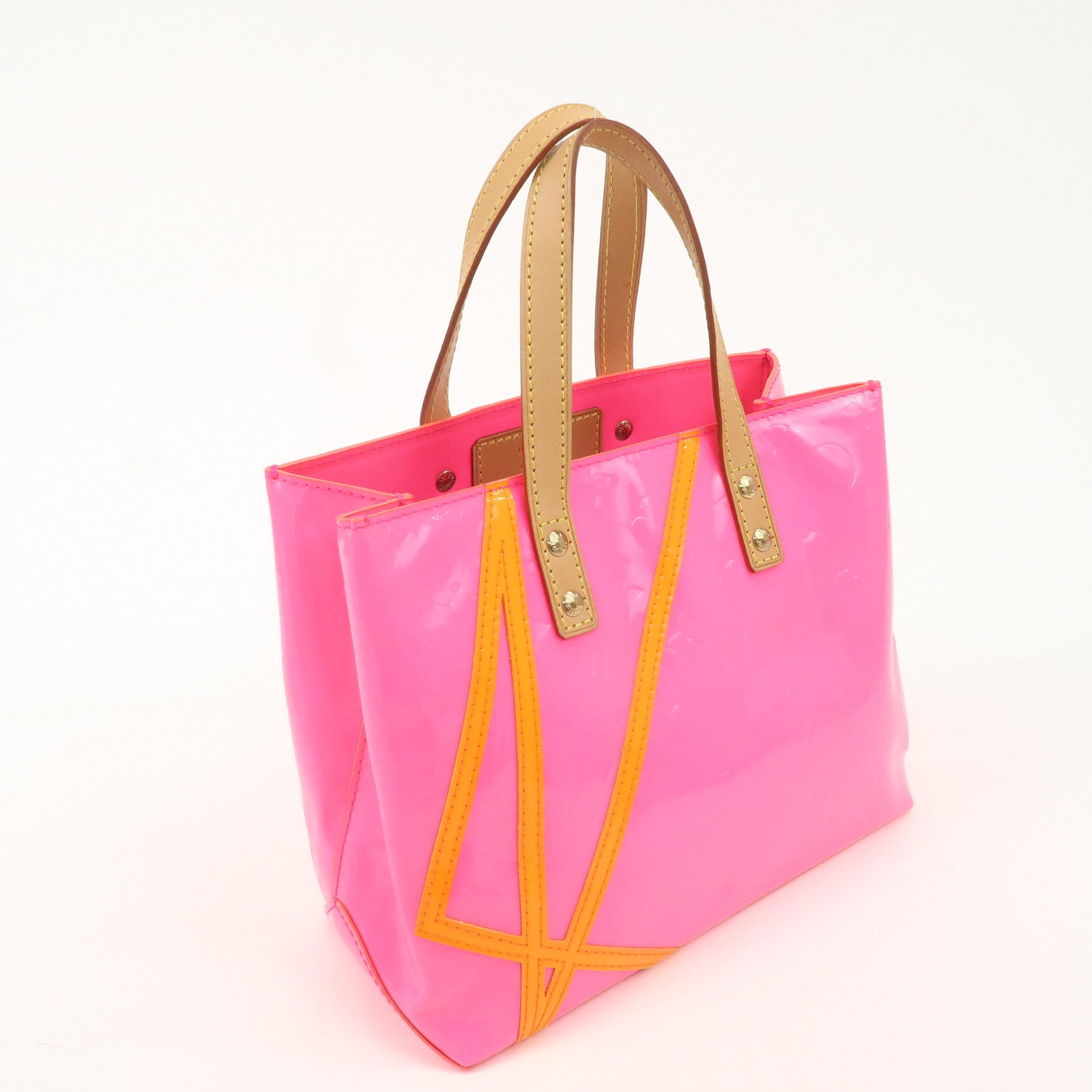 Louis Vuitton Monogram Vernis Reed PM Hand Bag Rose Pop M91903