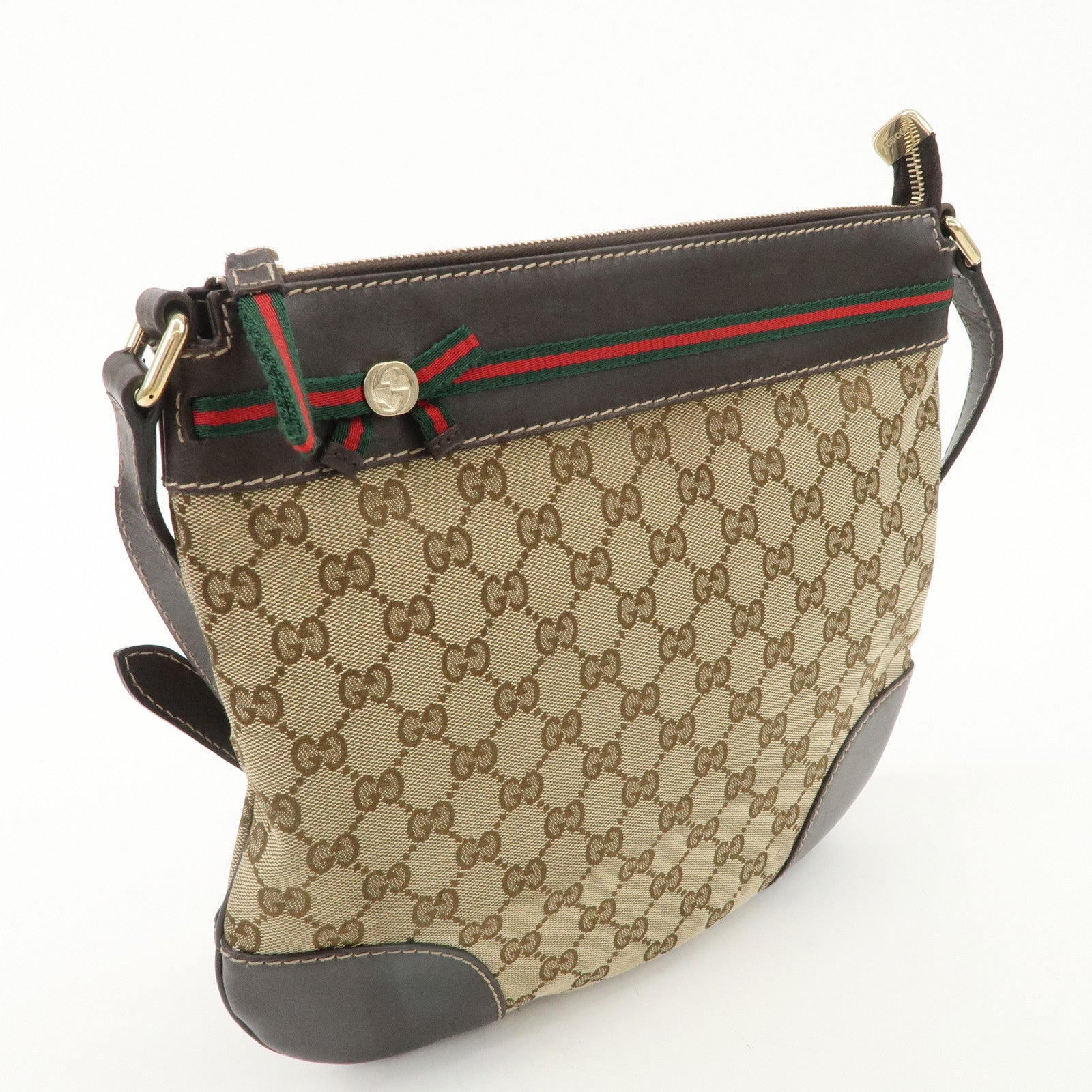 GUCCI Sherry Princy GG Canvas Leather Shoulder Bag 257065