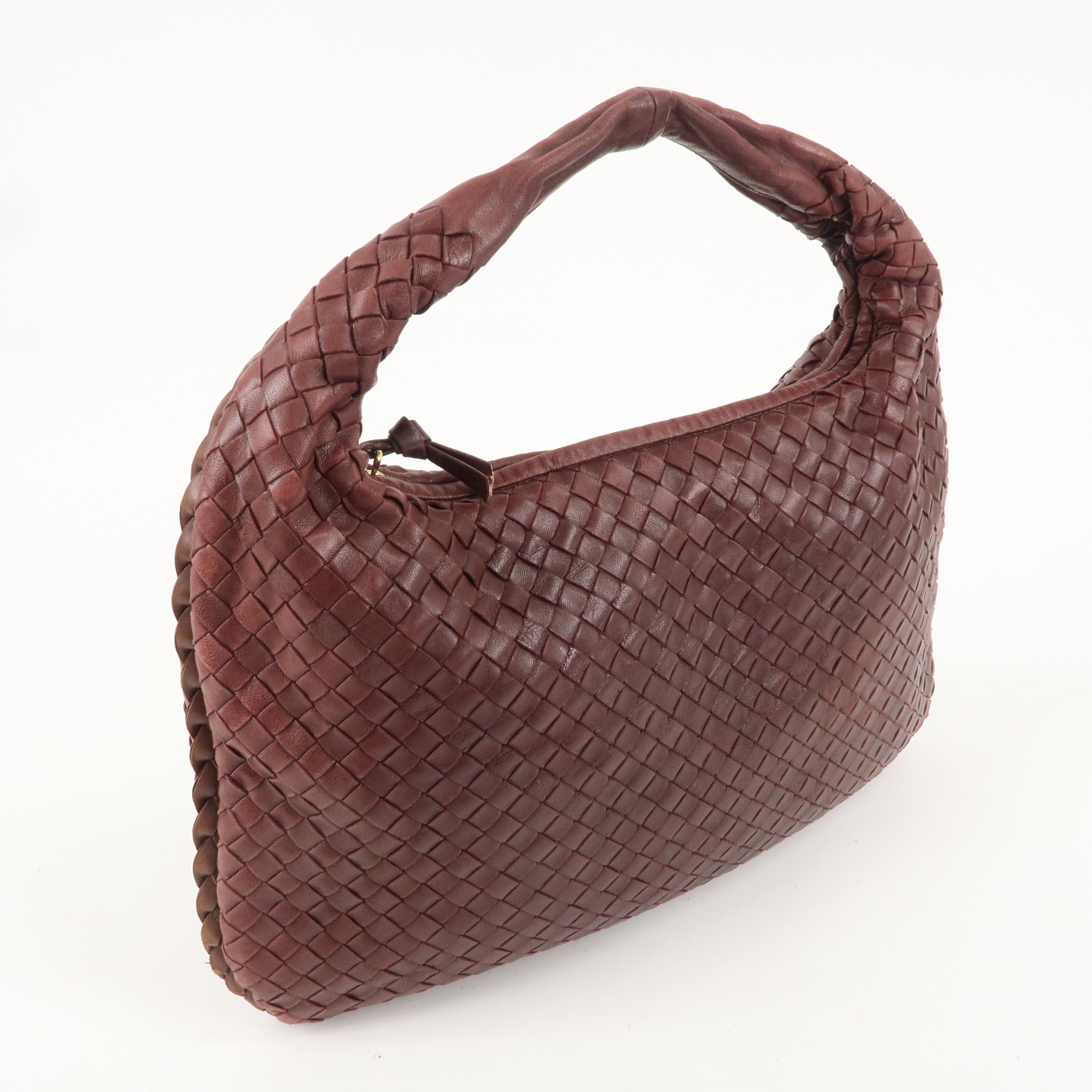 BOTTEGA VENETA Intrecciato Hobo Leather Shoulder Bordeaux 115653