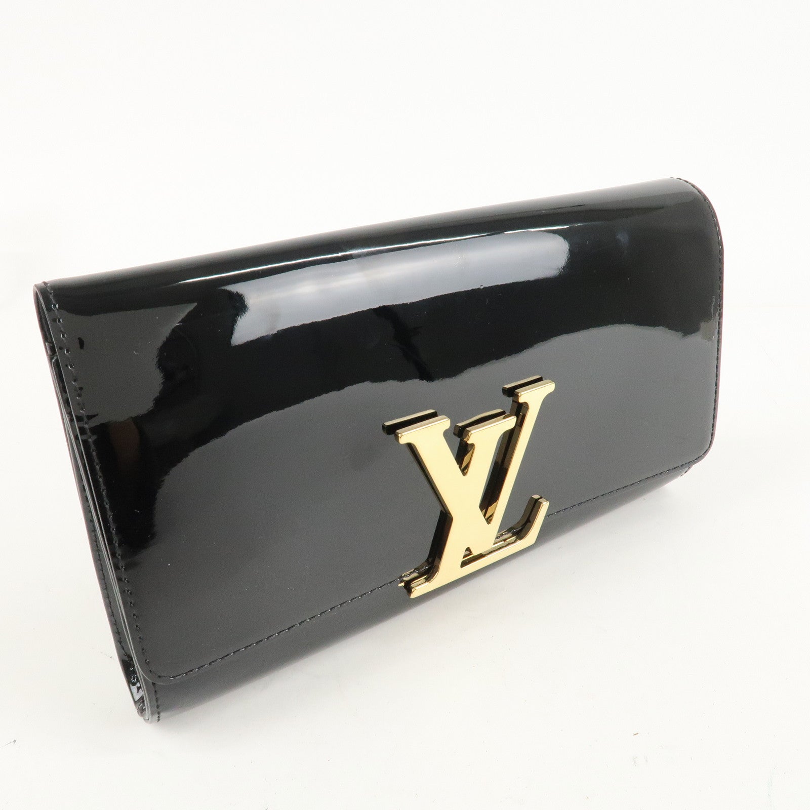 Louis Vuitton Vernis Pochette Louise EW Clutch Bag Noir M90083 Used