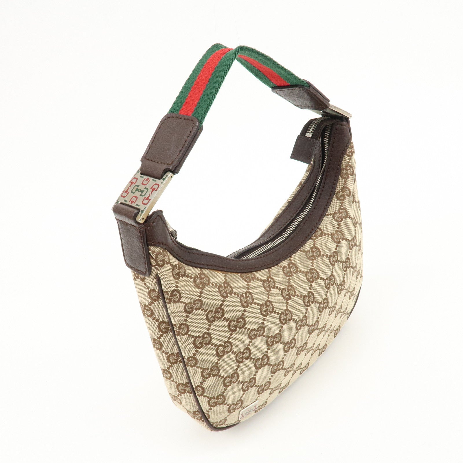 GUCCI Sherry GG Canvas Leather Shoulder Bag Beige Brown 145811