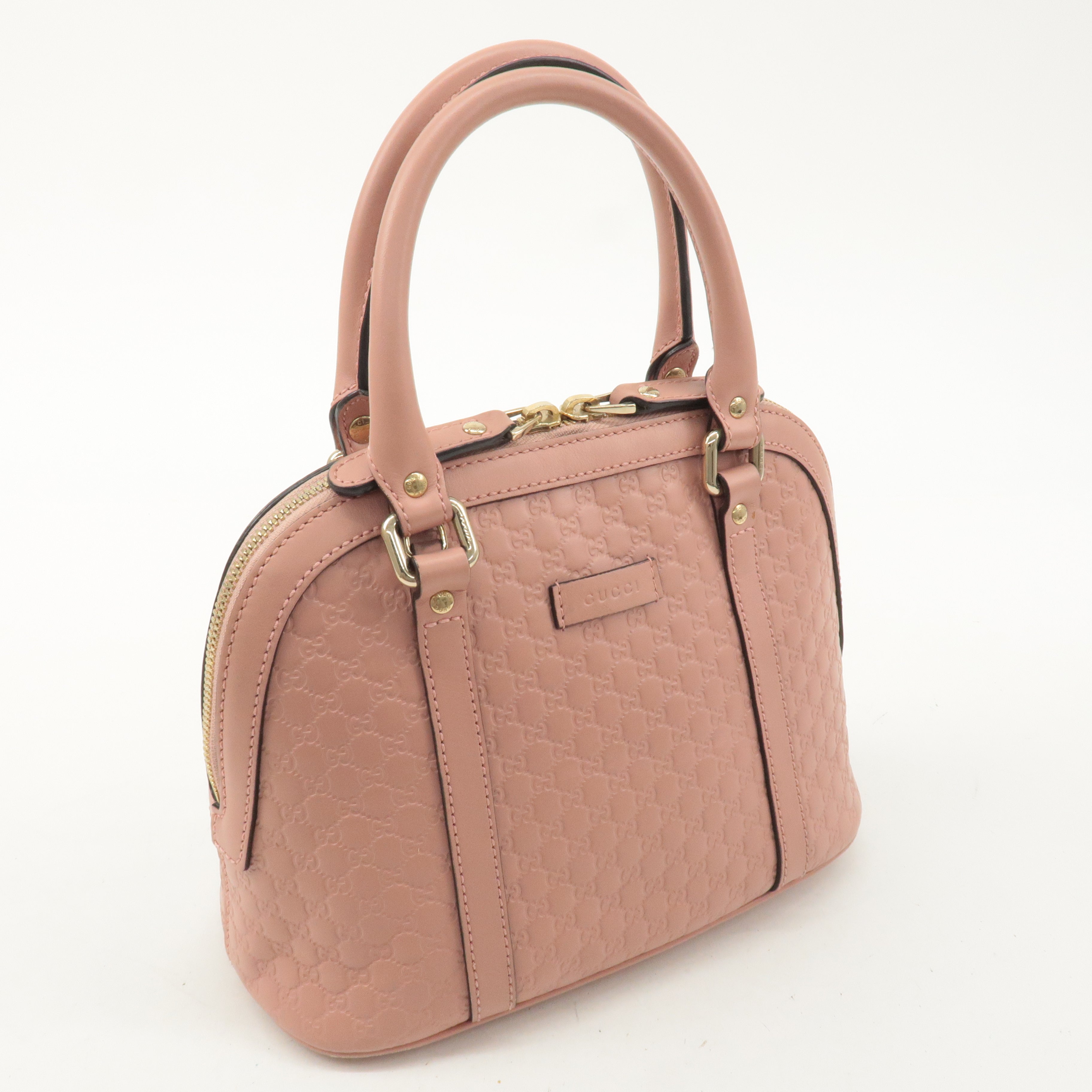 GUCCI Micro Guccissima Leather 2Way Shoulder Hand Bag Pink 449654