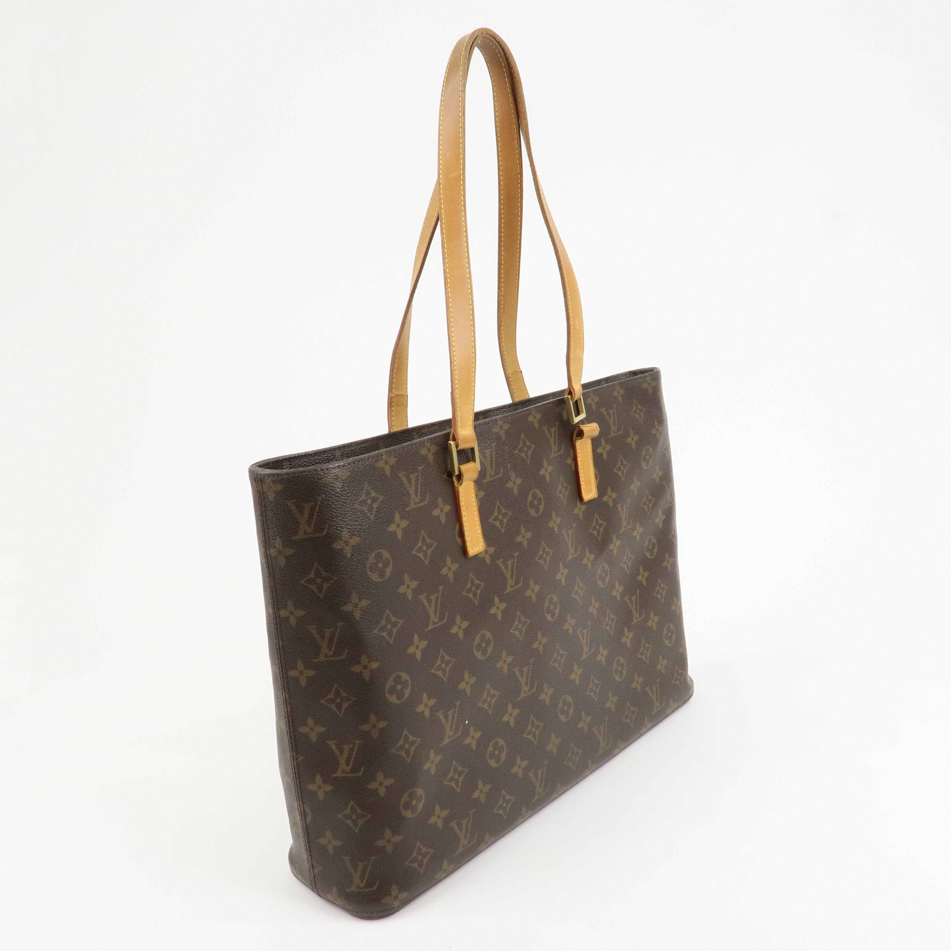 Louis Vuitton Monogram Luco Tote Bag Hand Bag Brown M51155 Used