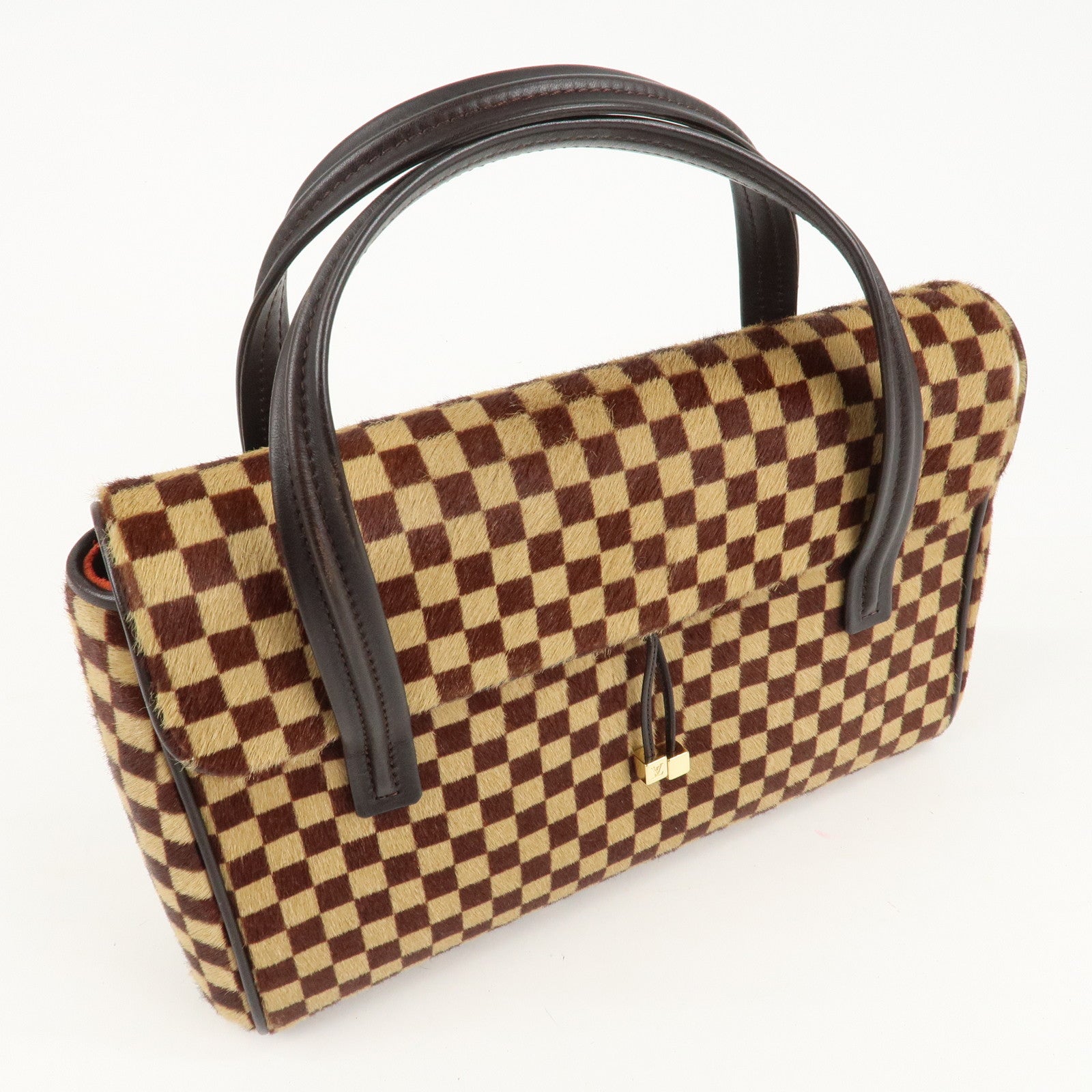 Louis Vuitton Damier Sauvage Lion Hand Bag Beige Brown M92131