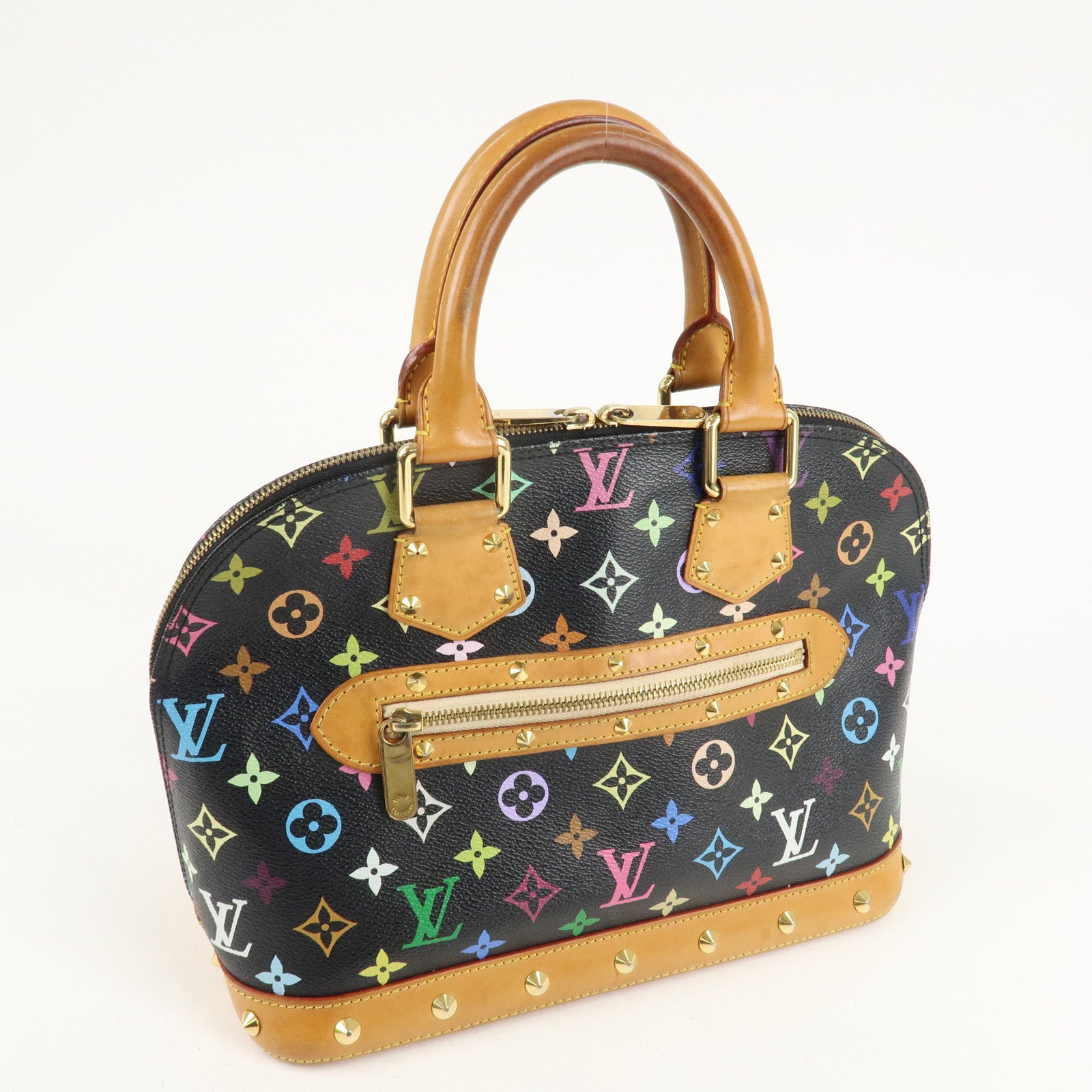 Louis Vuitton Monogram Multicolor Alma Hand Bag Noir M92646