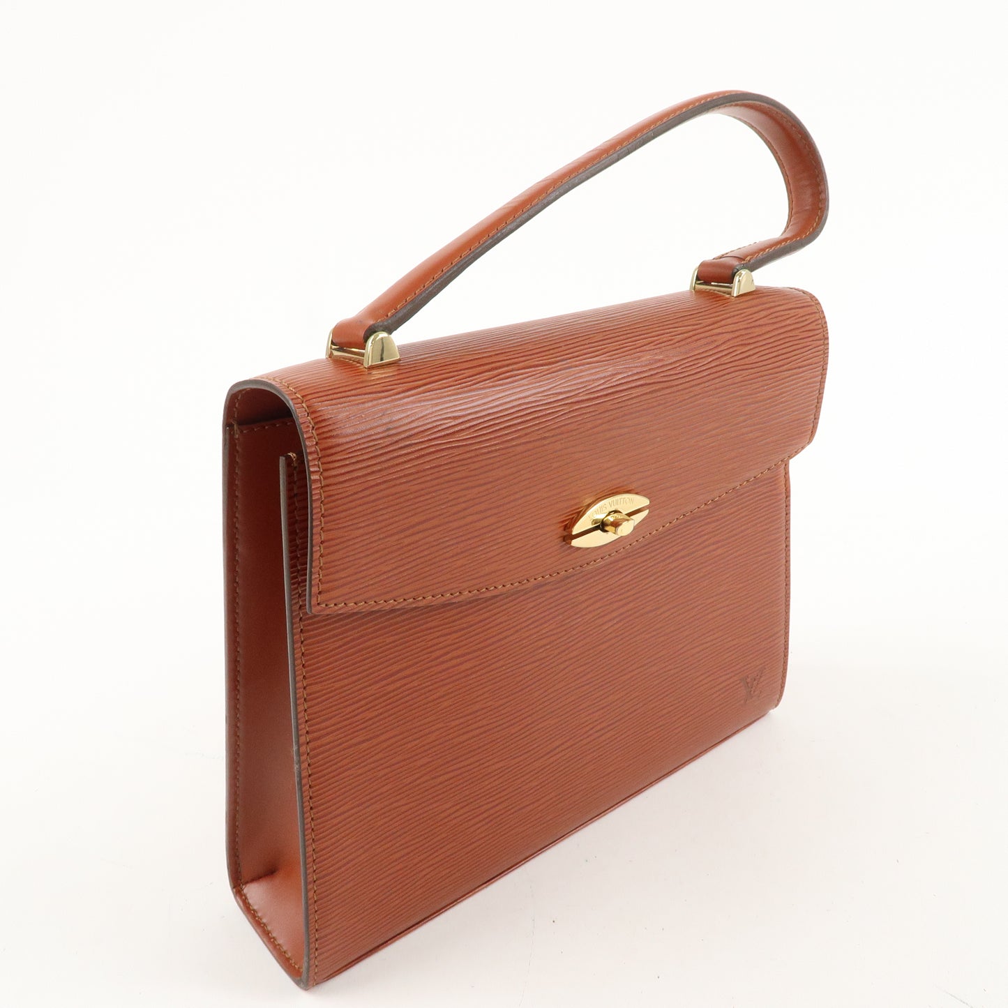 Louis Vuitton Epi Leather Malselv Hand Bag Kenya Brown M52373