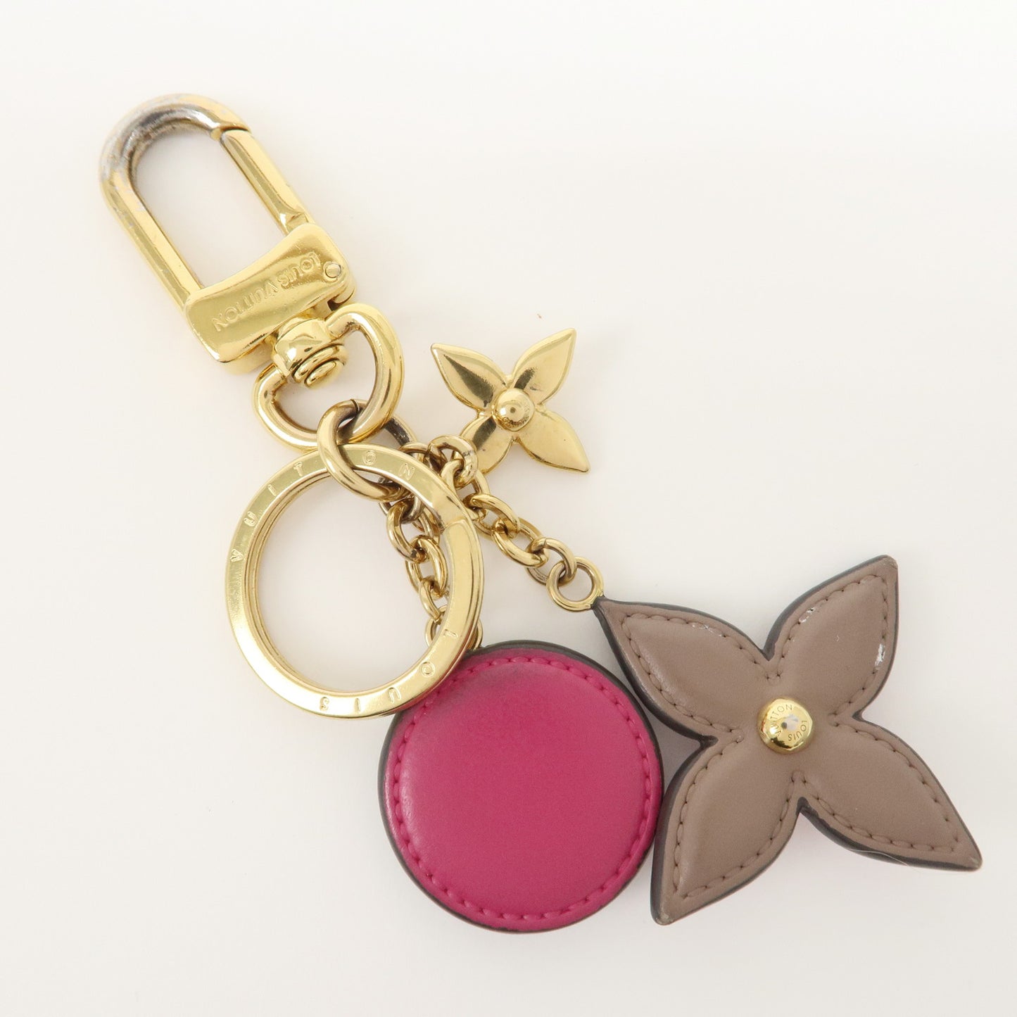 Louis Vuitton Porte Cles Preppy Flower Key Charm Pink Gold M00363