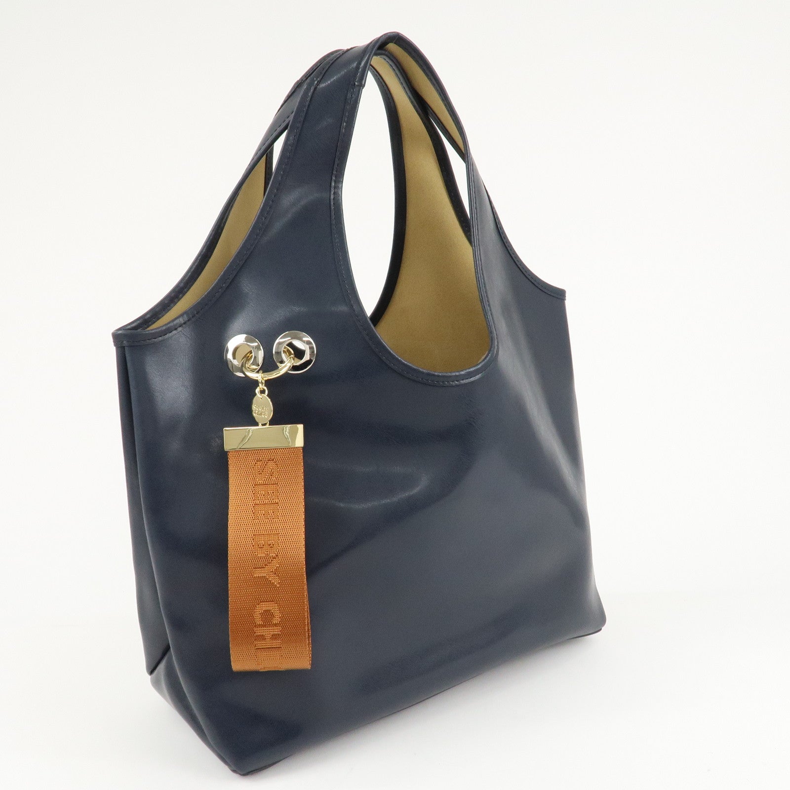 Chloe See By Chloe Leather Shoulder Bag Hand Bag Navy Used