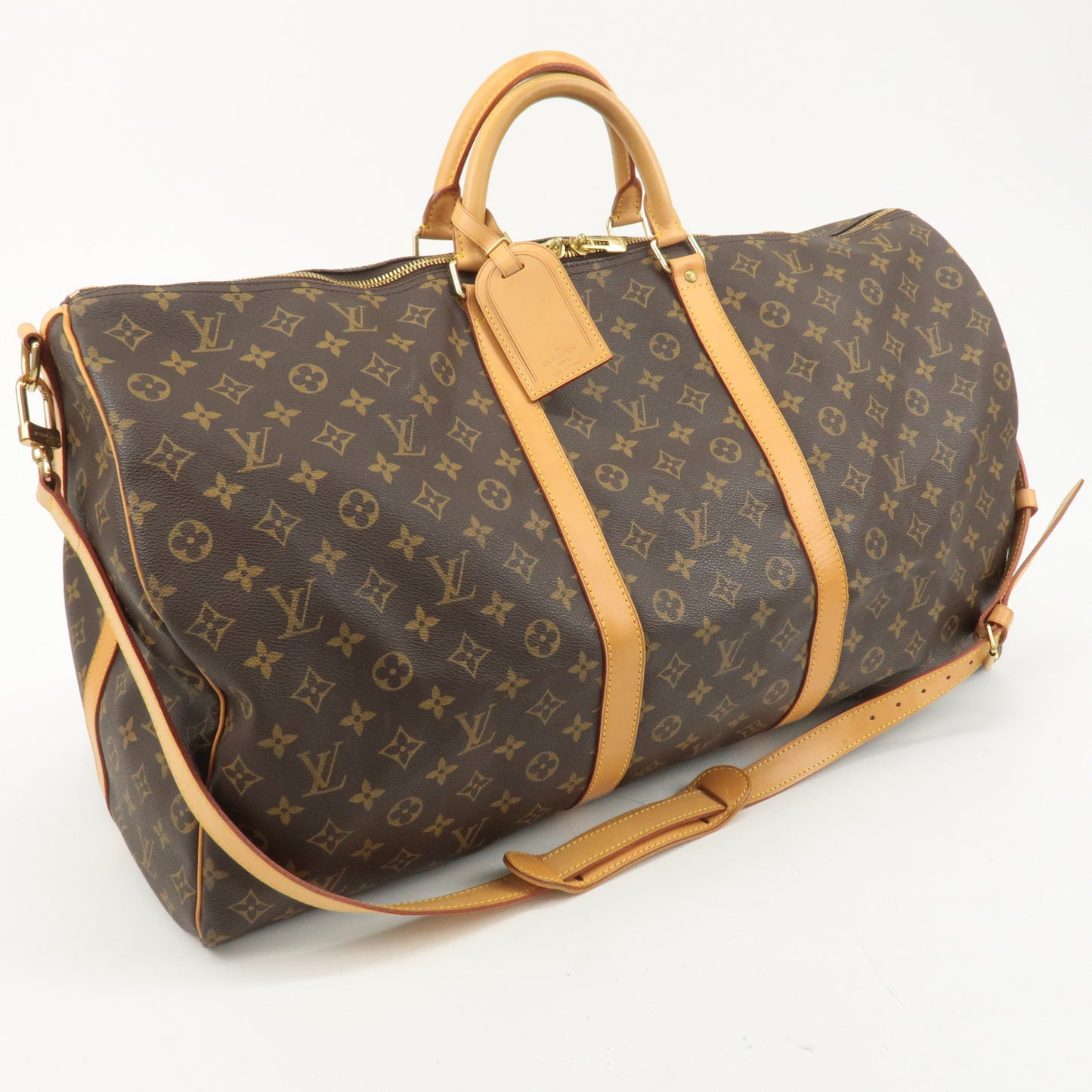 Louis Vuitton Monogram Keep All Bandouliere 60 Bag Brown M41412