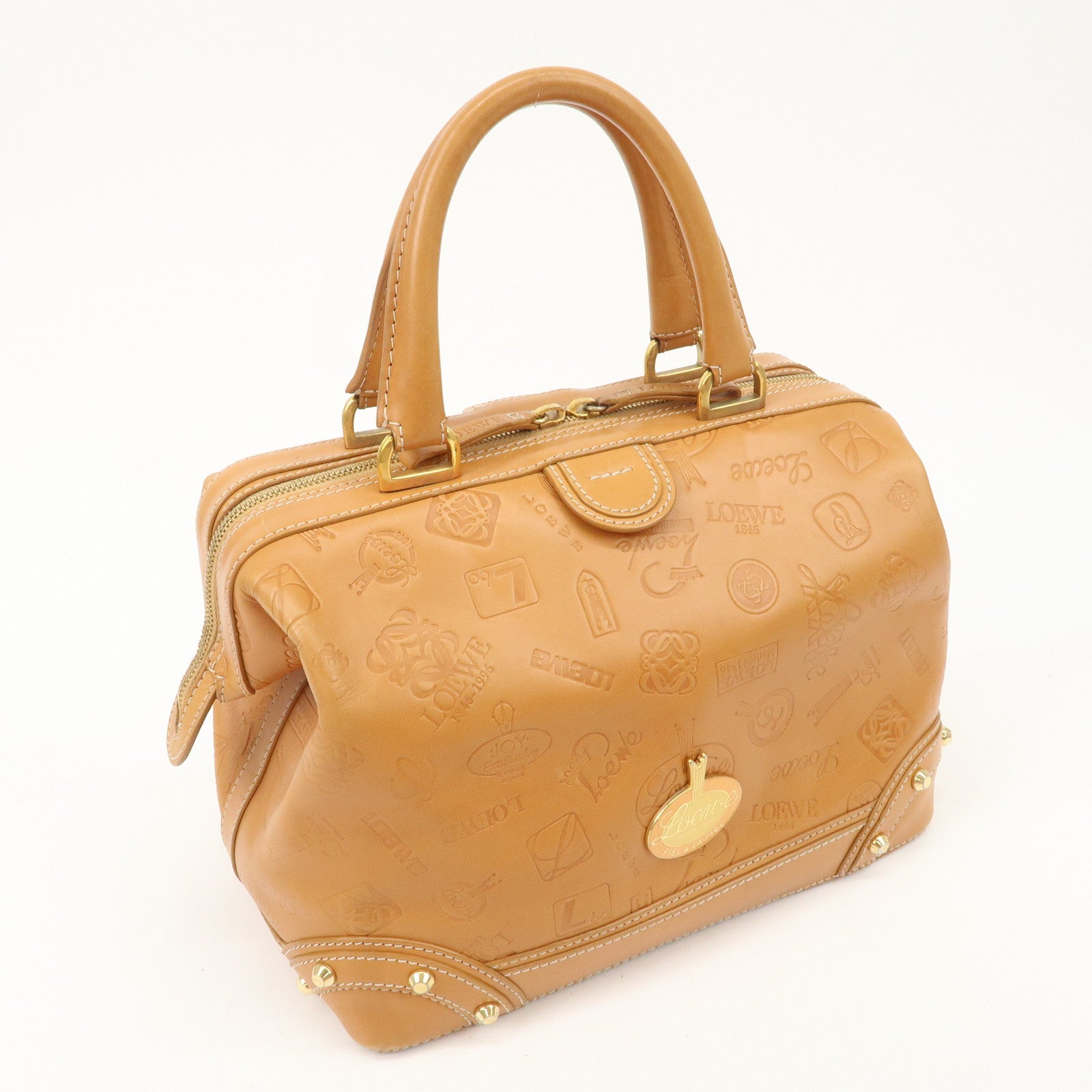 LOEWE Leather Doctor's Bag Boston Bag 160th Anniversary Used