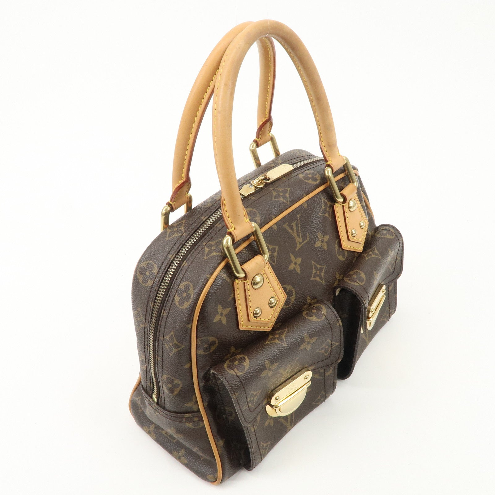 Louis Vuitton Monogram Manhattan PM Hand Bag Brown M40026