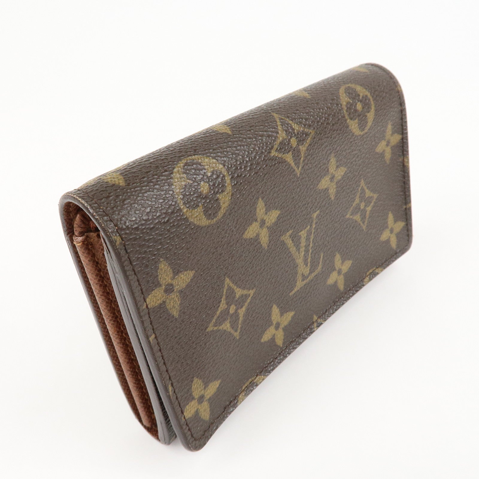 Louis Vuitton Monogram Porte Monnaie Billets Tresor Wallet M61730 Used