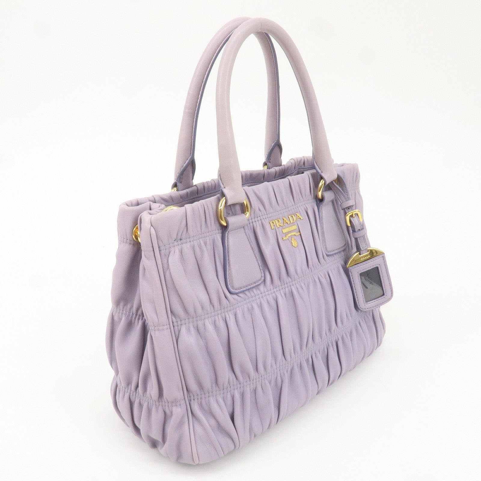 PRADA Leather 2Way Bag Hand Bag Shoulder Bag Lavender BN2393