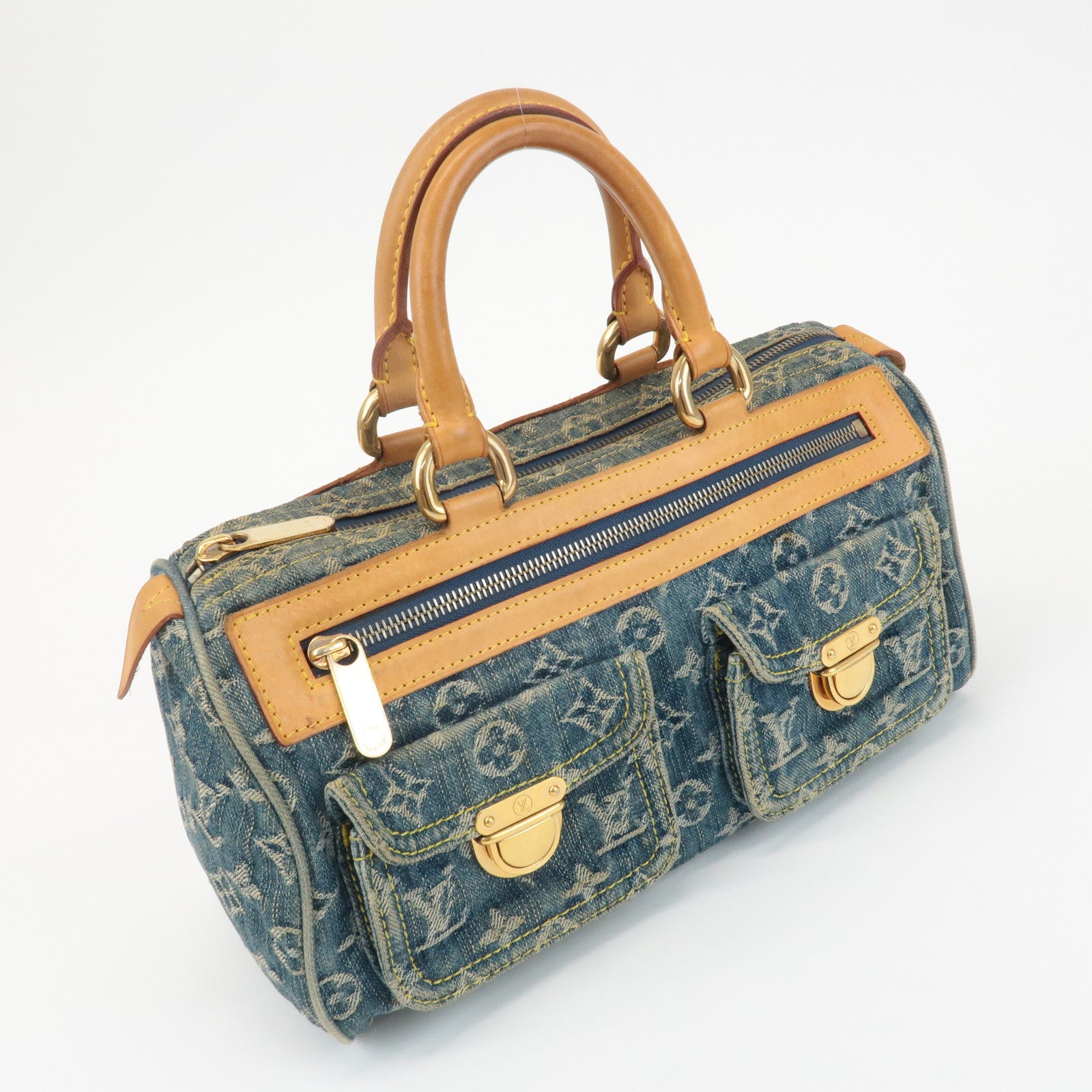 Louis Vuitton Monogram Denim Neo Speedy Boston Bag Blue M95019