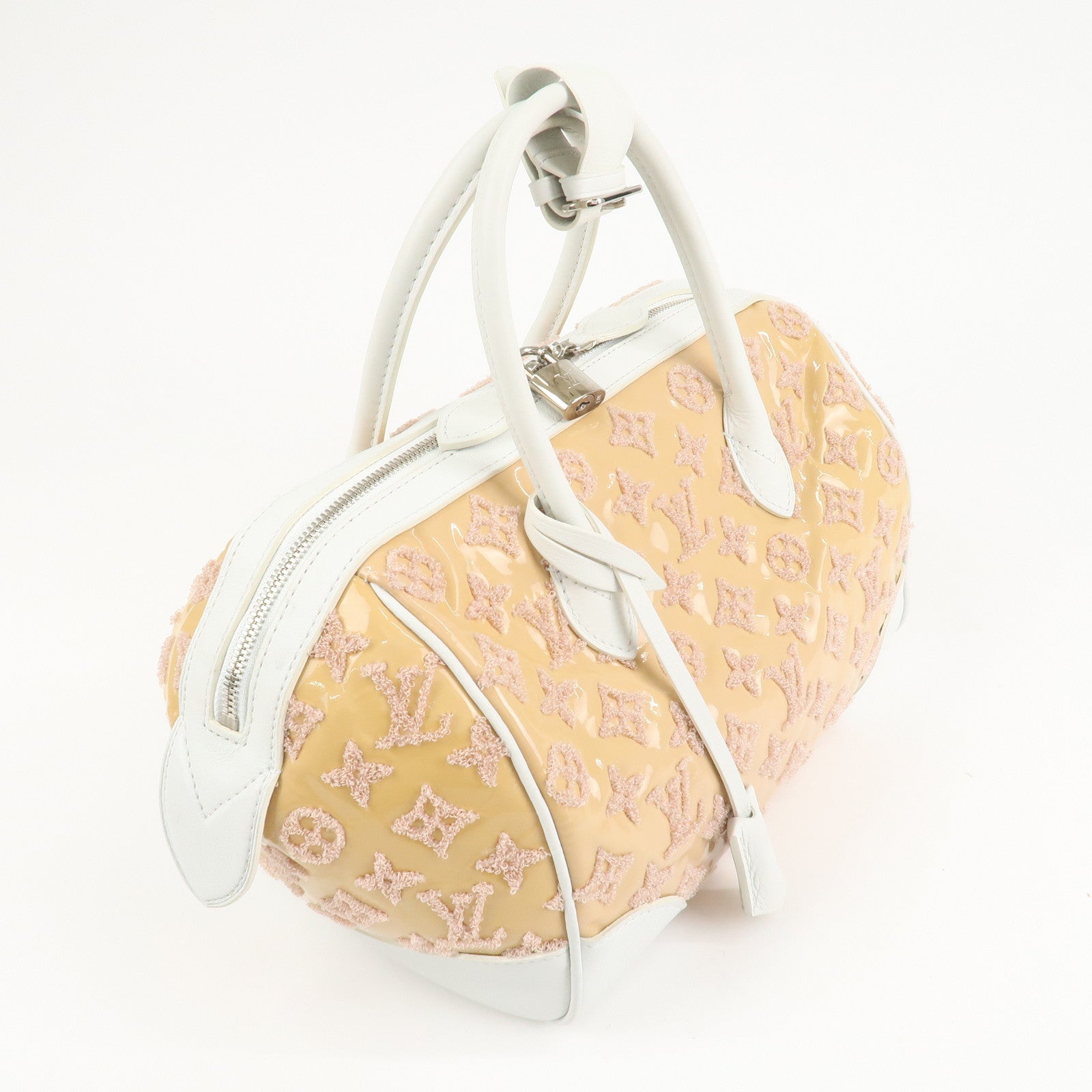 Louis Vuitton Monogram Booklet Speedy Round Hand Bag Rose M40704 Used