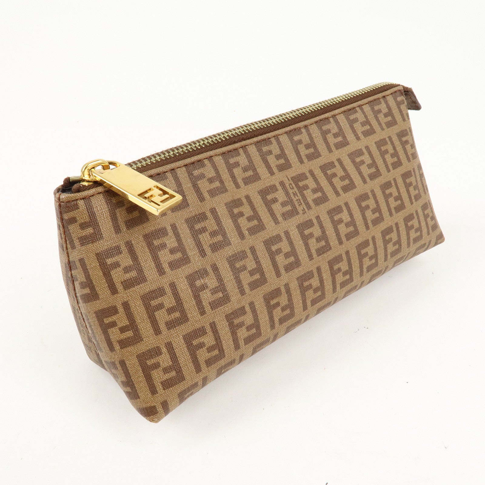 FENDI Zucchino PVC Pouch Brown 7N0074