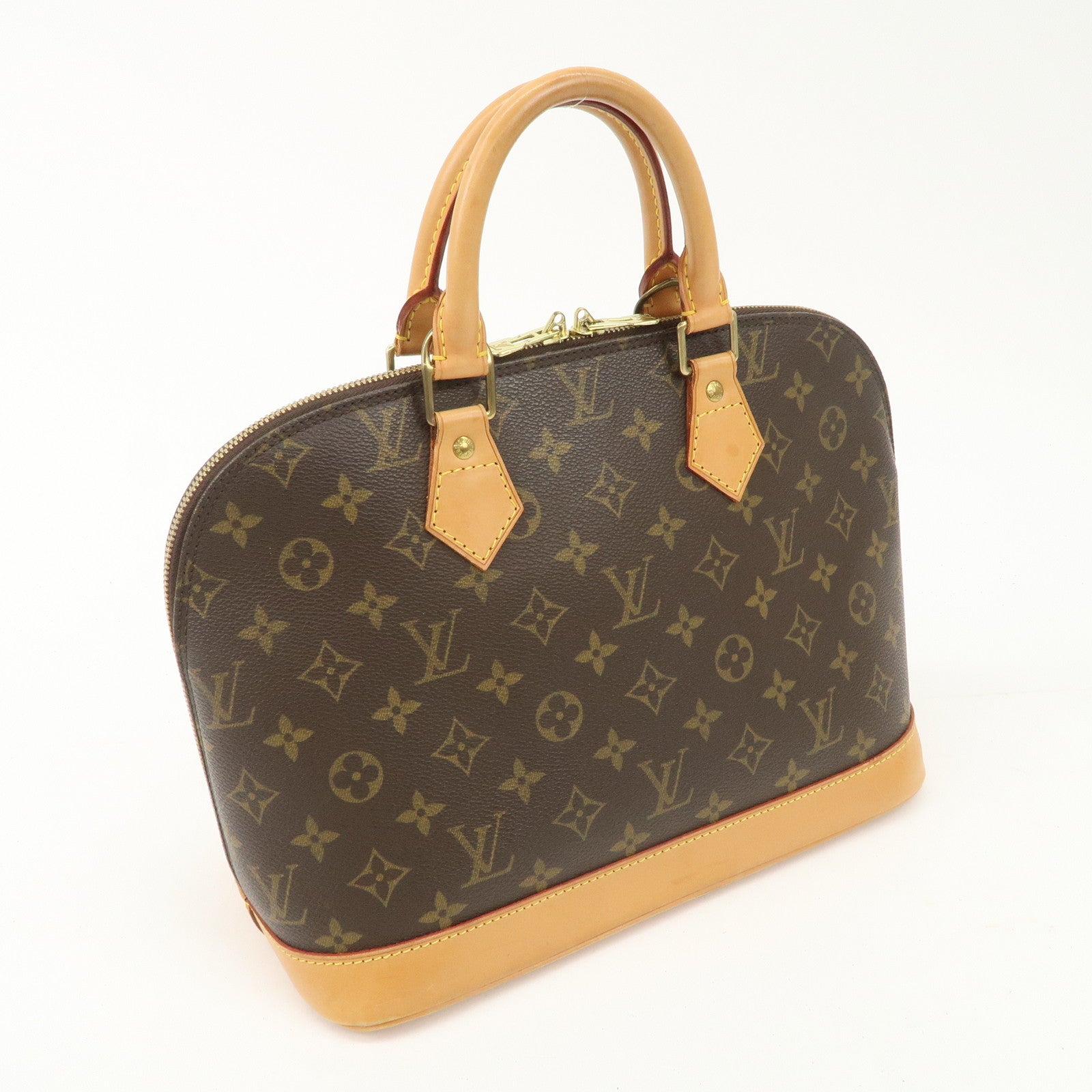 Louis Vuitton Monogram Alma Hand Bag Brown M51130 Used