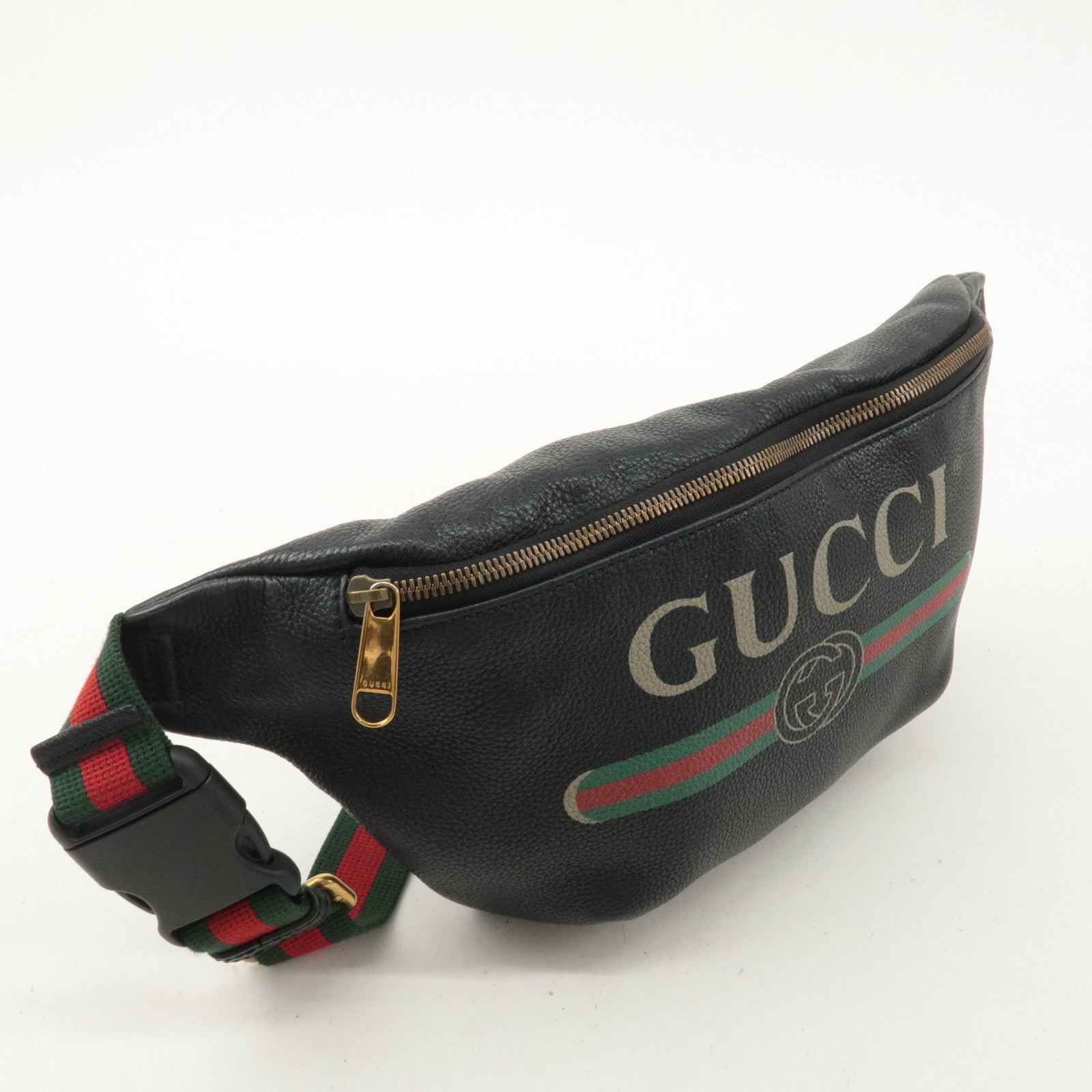 GUCCI Sherry Leather Waist Bag Black 493869