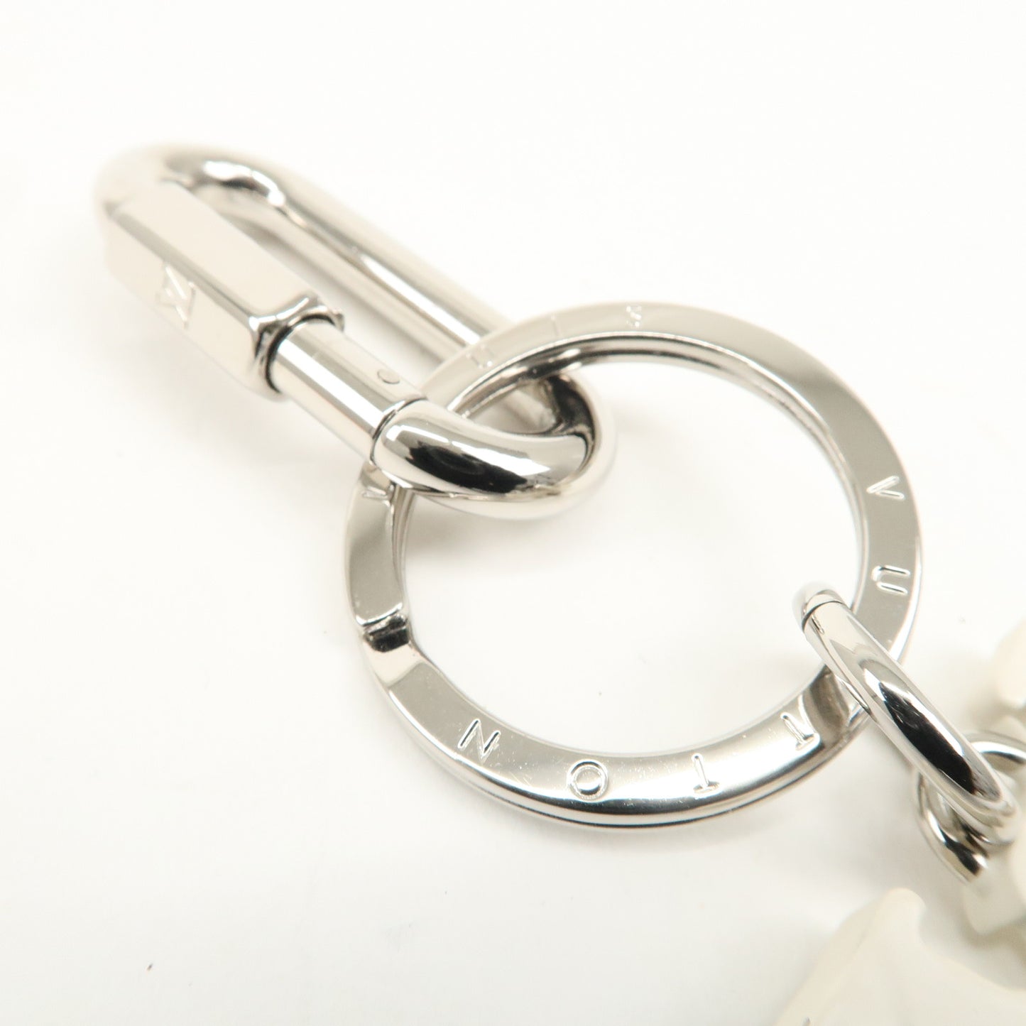 Louis Vuitton Porte Cles LV Sharp Bag Charm Silver White MP2290