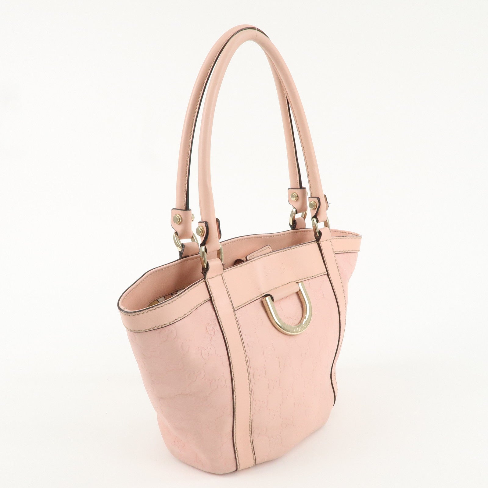 GUCCI Guccissima Abbey Leather Tote Bag Pink 211983