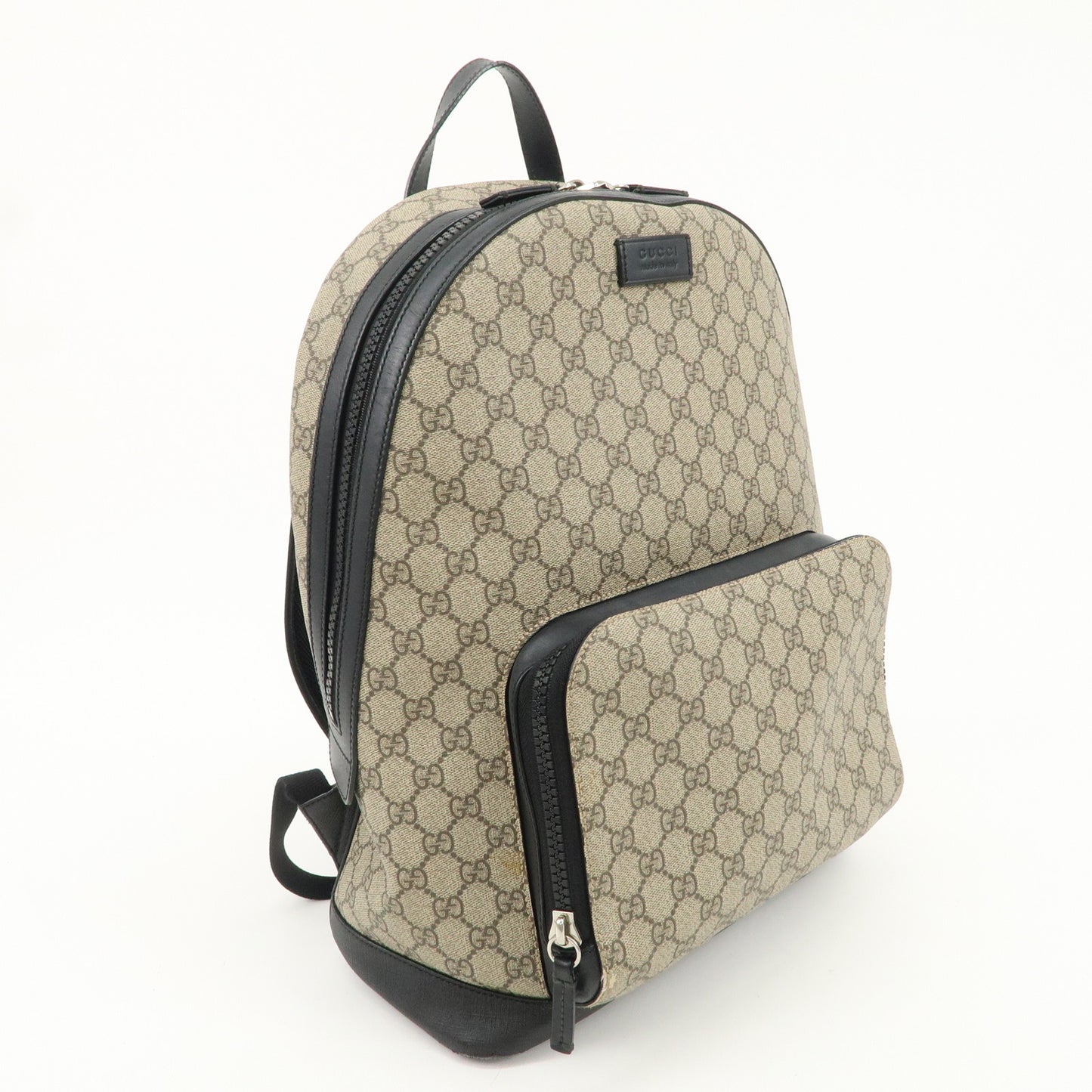 GUCCI GG Supreme Leather Backpack Rucksack Beige Black 406370