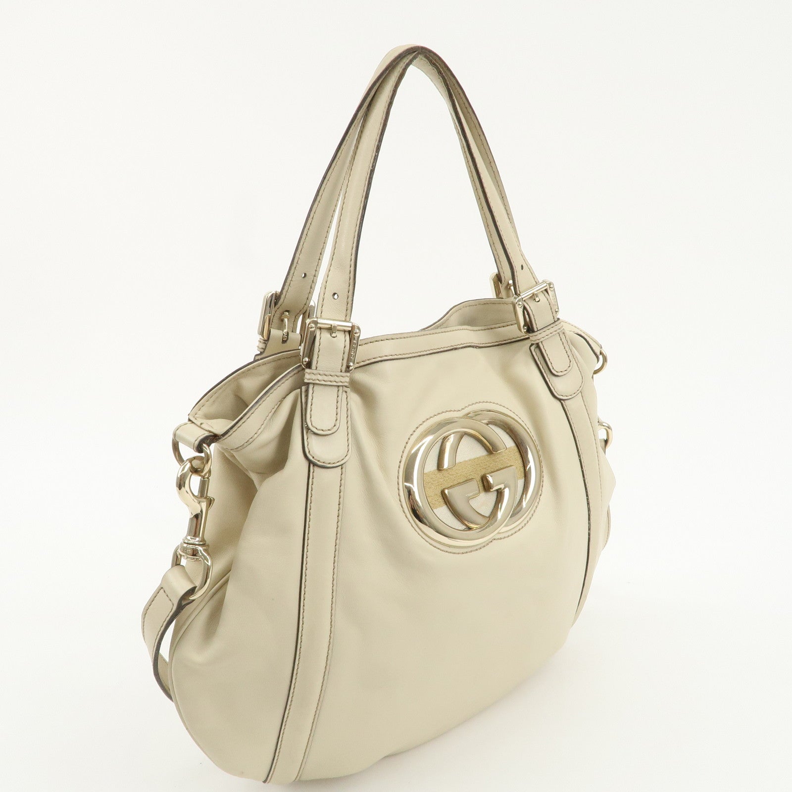 GUCCI Sherry Interlocking G Leather 2Way Shoulder Bag 162886