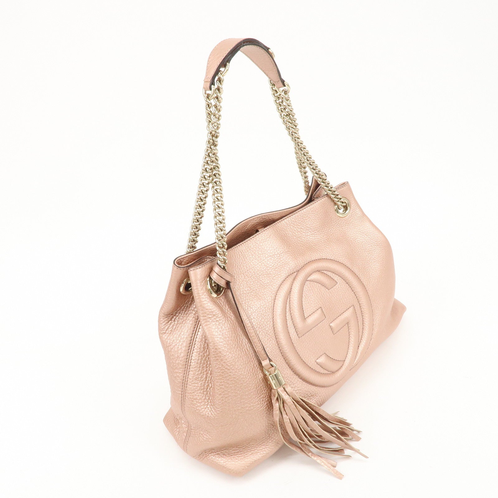 GUCCI SOHO Leather Chain Shoulder Bag Japan Limited Beige 308982