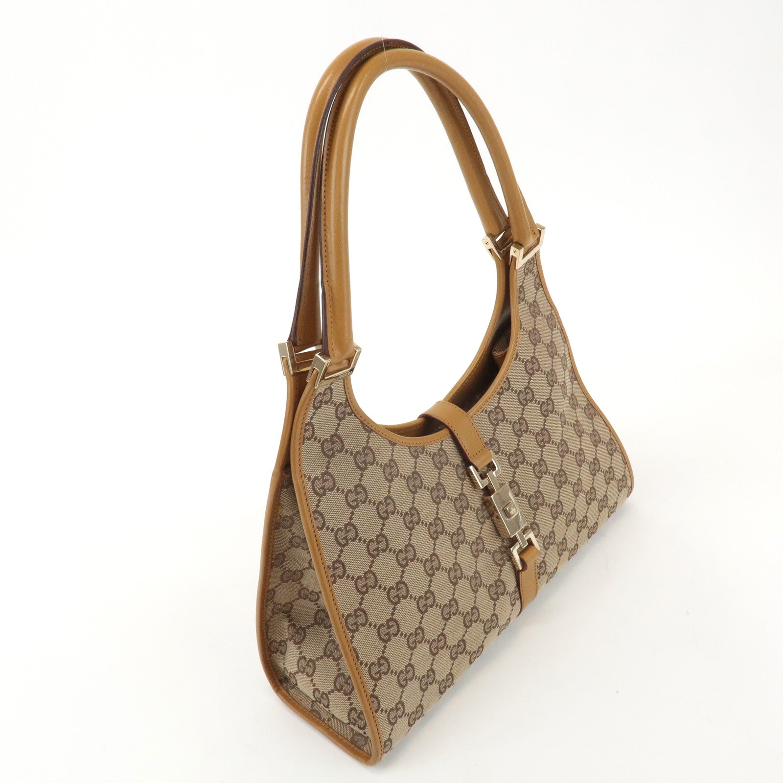 GUCCI Jackie GG Canvas Leather Shoulder Bag 001.1067.1705