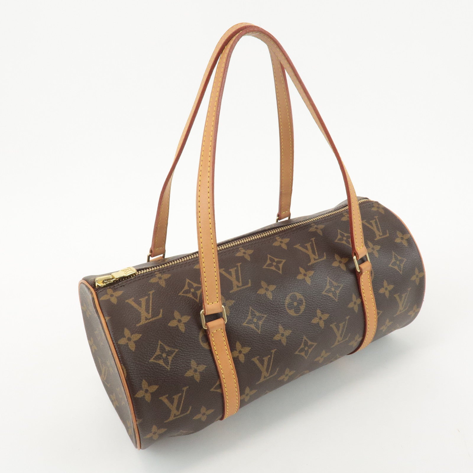 Louis Vuitton Monogram Papillon 30 Hand Bag New Style Brown M51385 Used