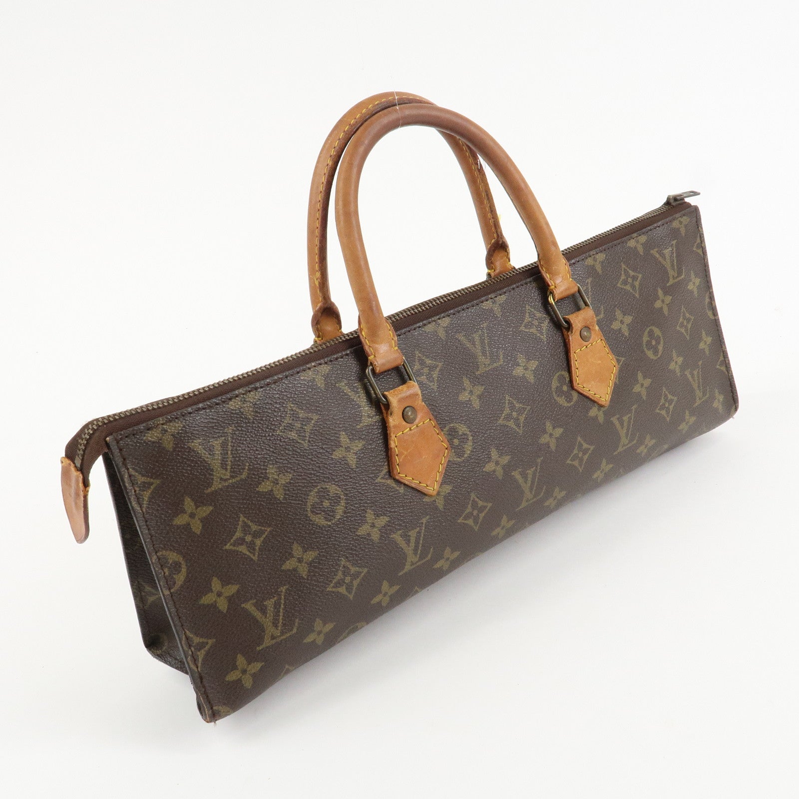 Louis Vuitton Monogram Sac Triangle Hand Bag Brown M51360 Used