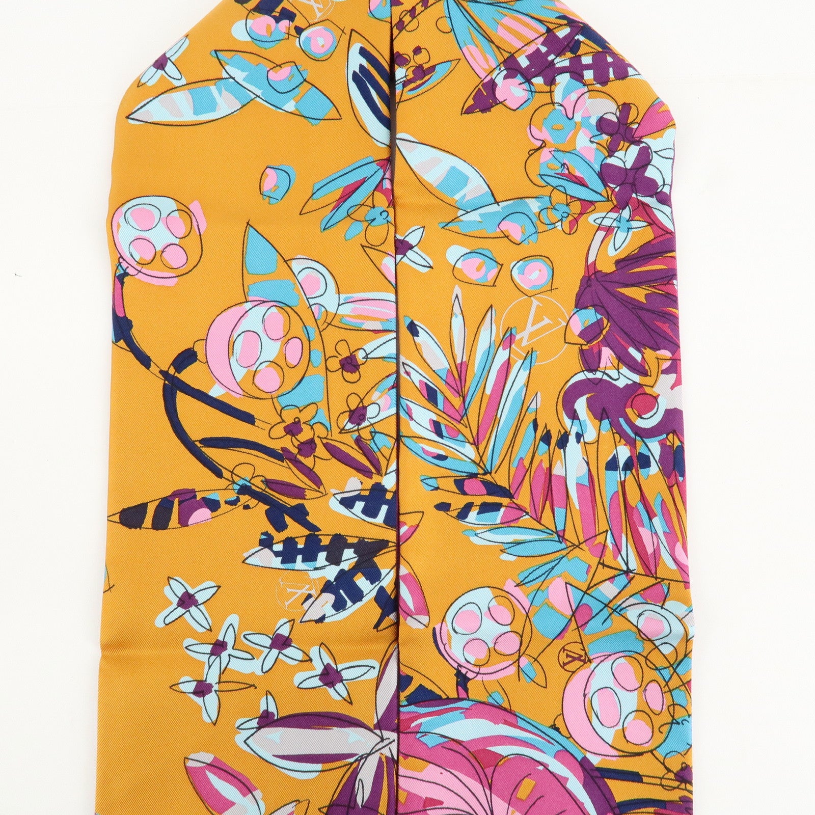 Louis Vuitton 100% Silk Bandeau Monogram Jungle Scarf Purple Used