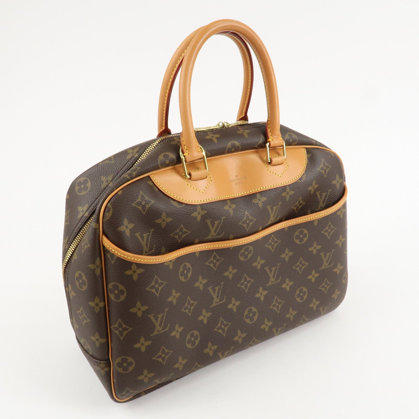 Louis Vuitton Monogram Deauville Hand Bag Brown M47270 Used