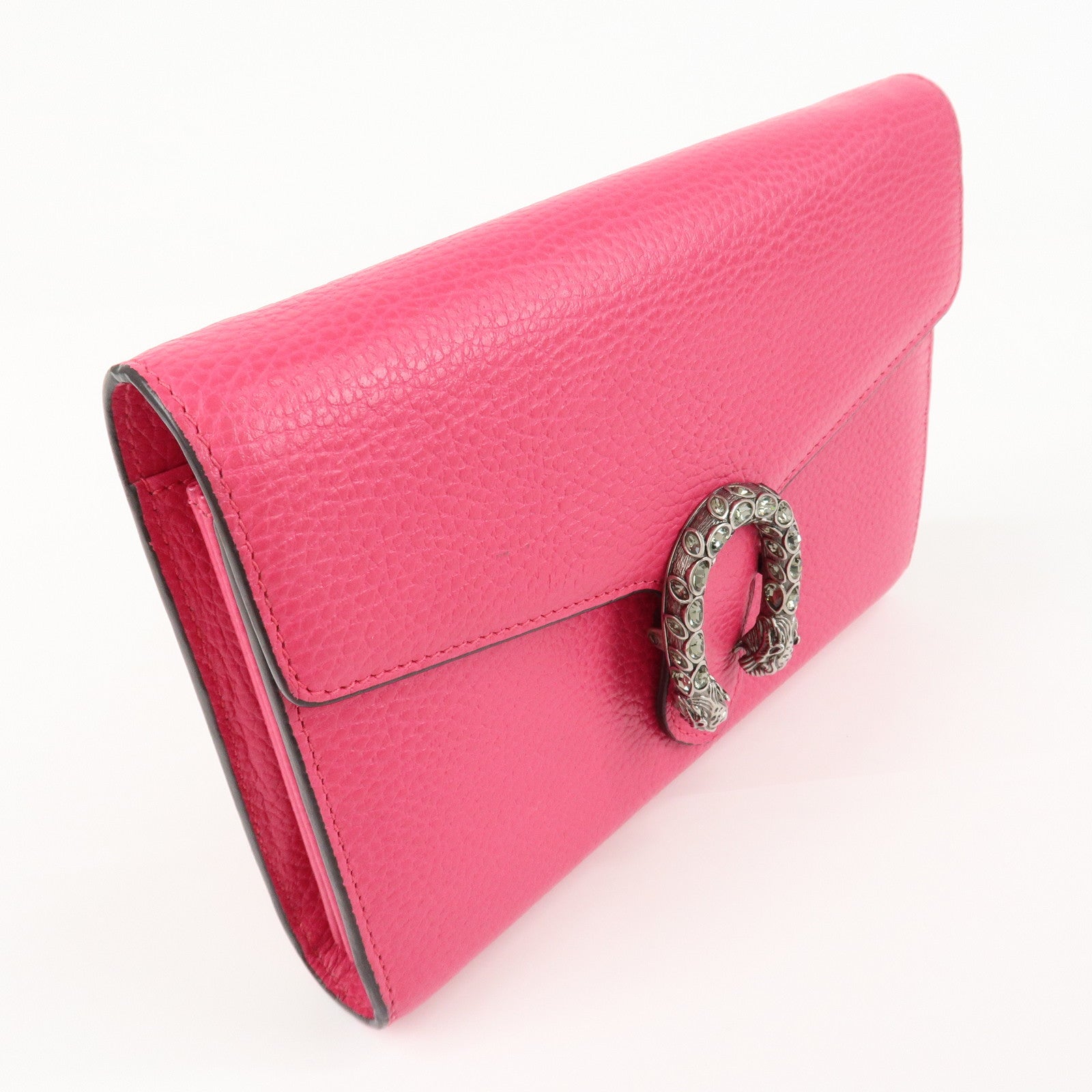 GUCCI Dionysus Leather Chain Shoulder Bag Pink 401231 Used