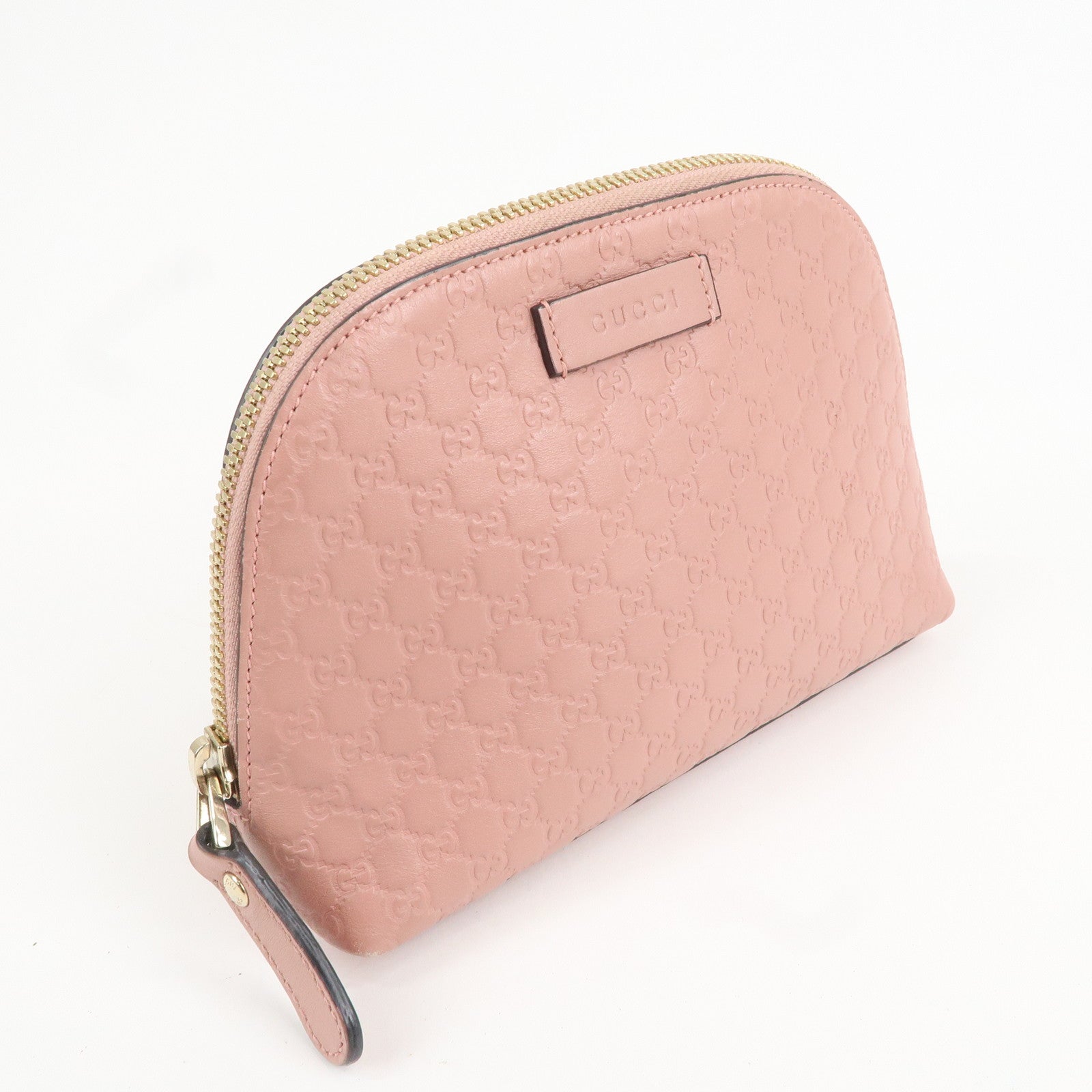 GUCCI Micro Guccissima Leather Cosmetic Pouch Pink 449893