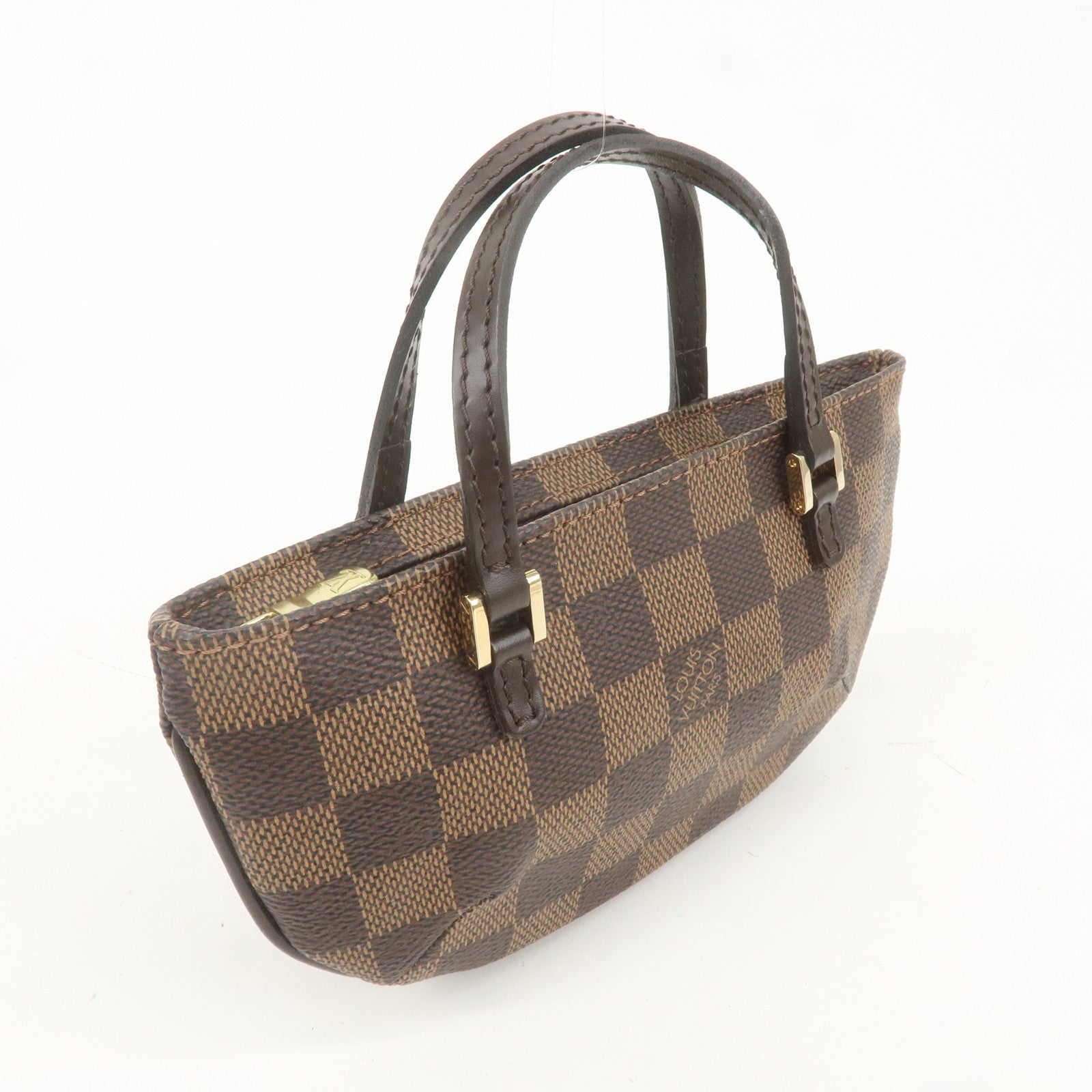 Louis Vuitton Damier Manosque GM Pouch Hand Bag Brown