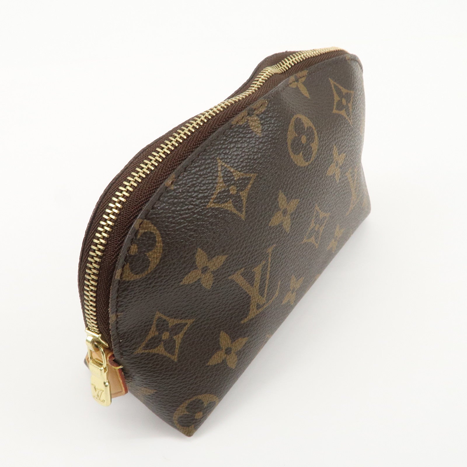 Louis Vuitton Monogram Pochette Cosmetic Pouch Brown M47515 Used